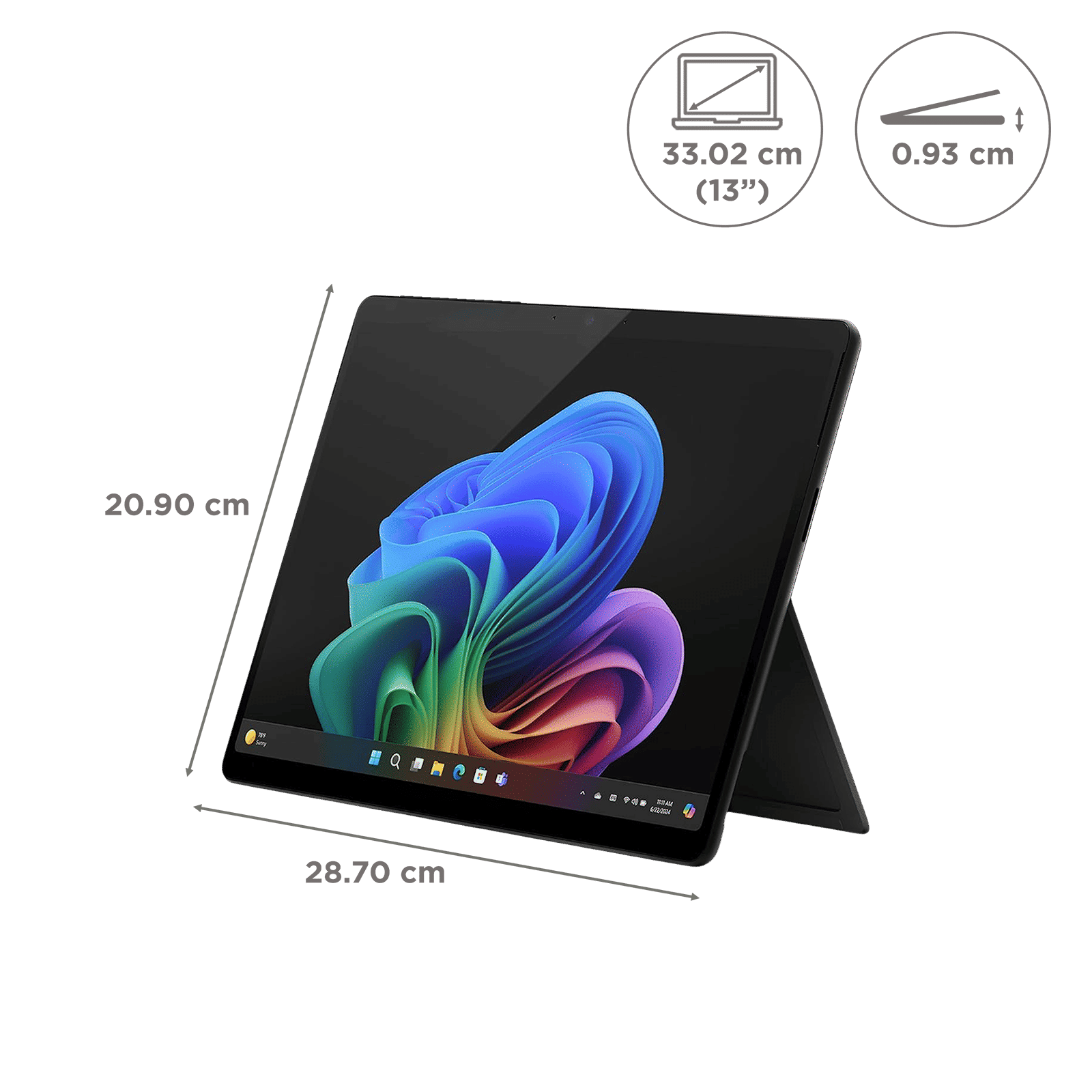 Microsoft Surface Pro 11th Edition Snapdragon X Plus Touchscreen 2-in-1 Laptop (16GB, 512GB SSD, Windows 11 Home, 13 inch LCD Display, Black, 0.89 KG)_2