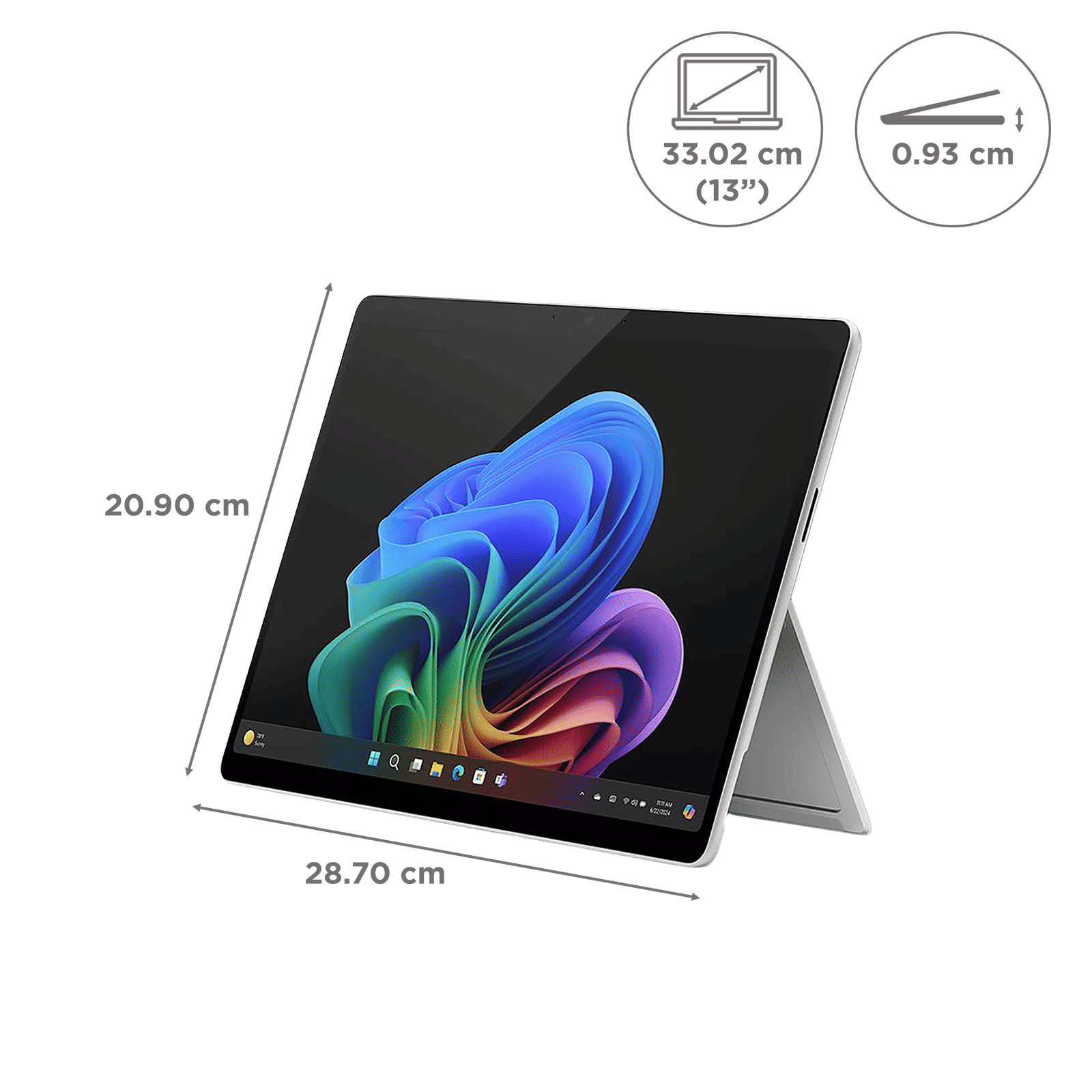 Microsoft Surface Pro 11th Edition Snapdragon X Plus Touchscreen 2-in-1 Laptop (16GB, 512GB SSD, Windows 11 Home, 13 inch LCD Display, Platinum, 0.89 KG)_2