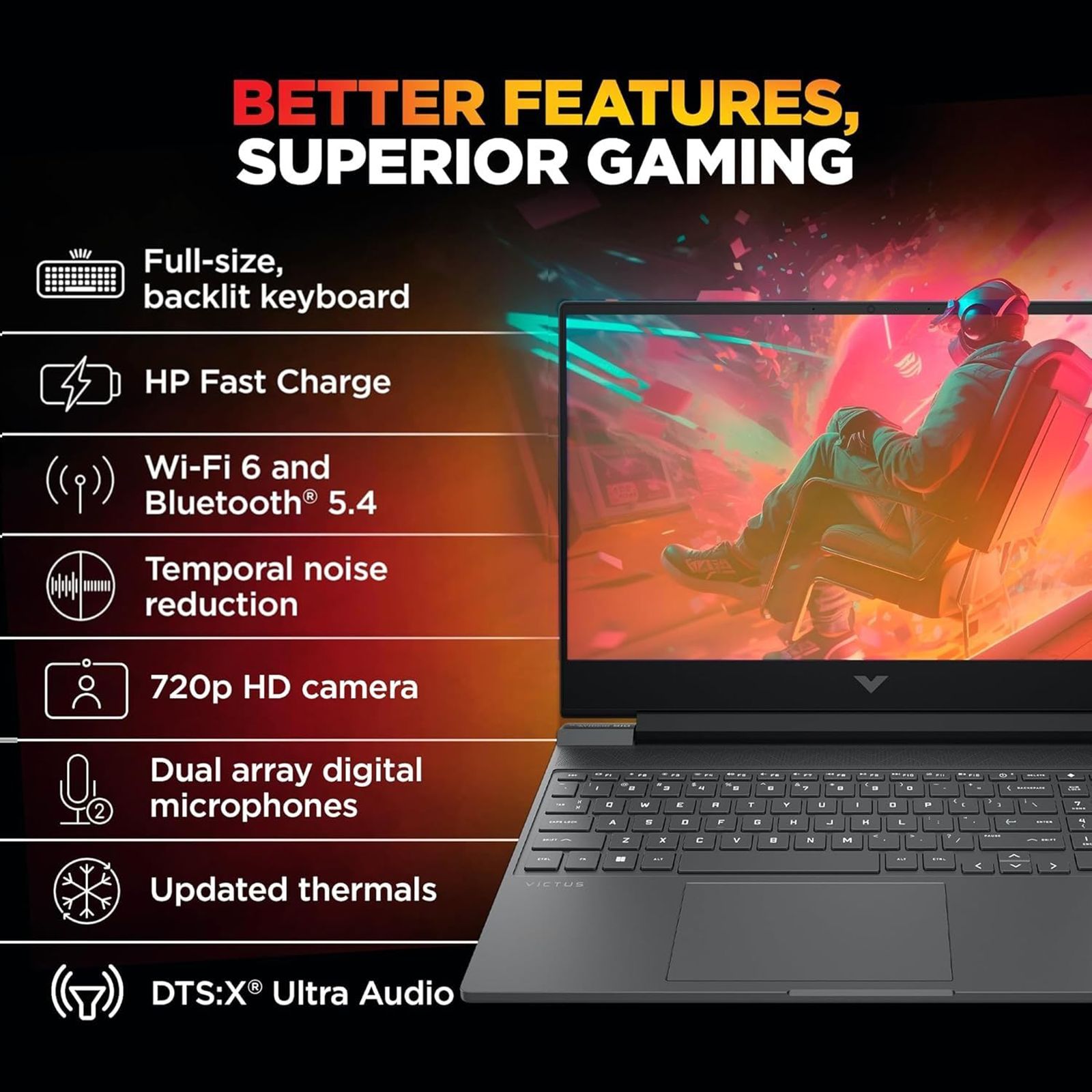 HP Victus 15-fb3123AX AMD Ryzen 7 Gaming Laptop (16GB, 512GB SSD, Windows 11 Home, 4GB Graphics, 15.6 inch 144 Hz Full HD Display, NVIDIA GeForce RTX 2050, MS Office Home 2024, Mica SIlver, 2.29 KG)_10