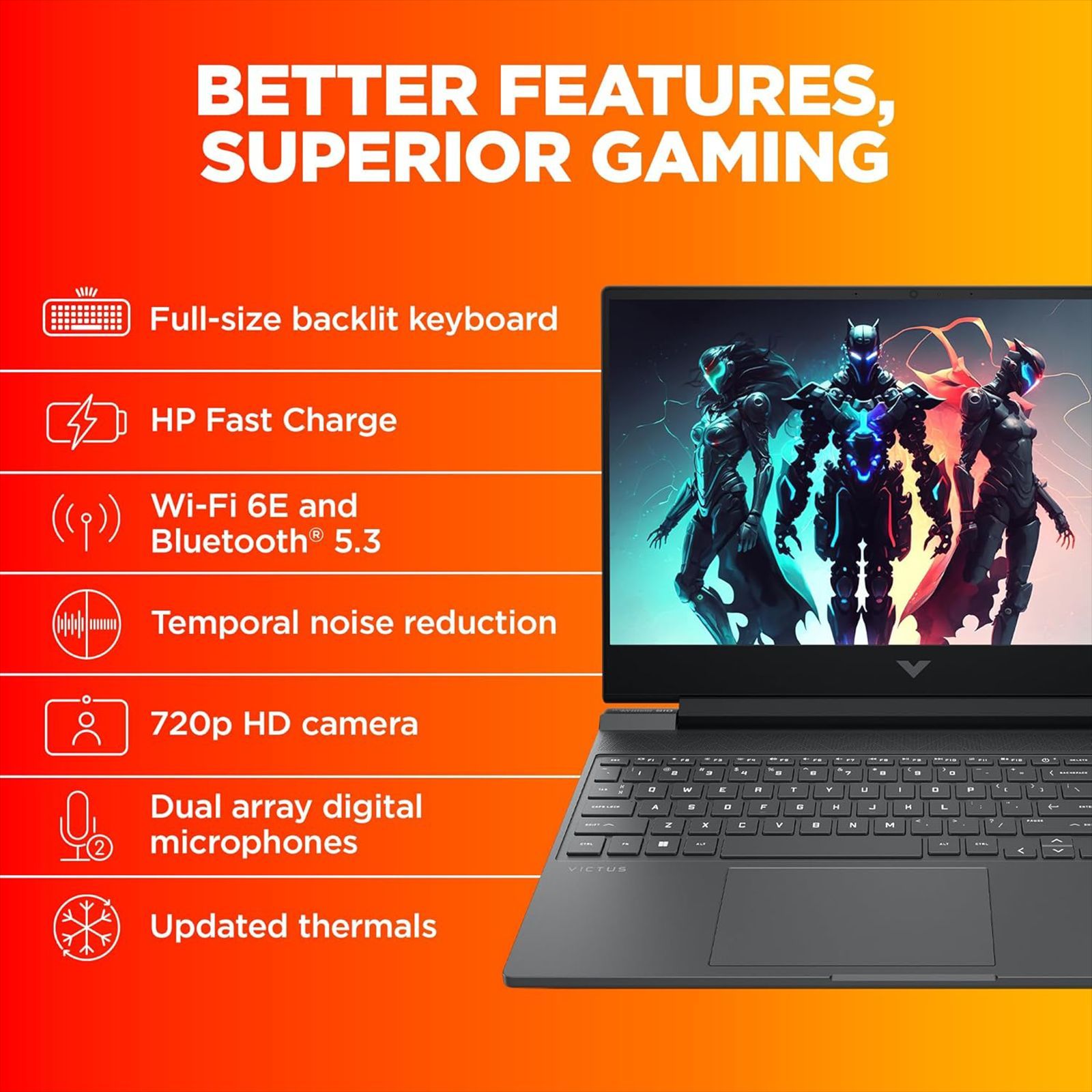 HP Victus 15-fa2104TX Intel Core i7 13th Gen Gaming Laptop (16GB, 512GB SSD, Windows 11 Home, 6GB Graphics, 15.6 inch 144 Hz IPS Full HD Display, NVIDIA GeForce RTX 4050, Mica Silver, 2.29 KG)_7