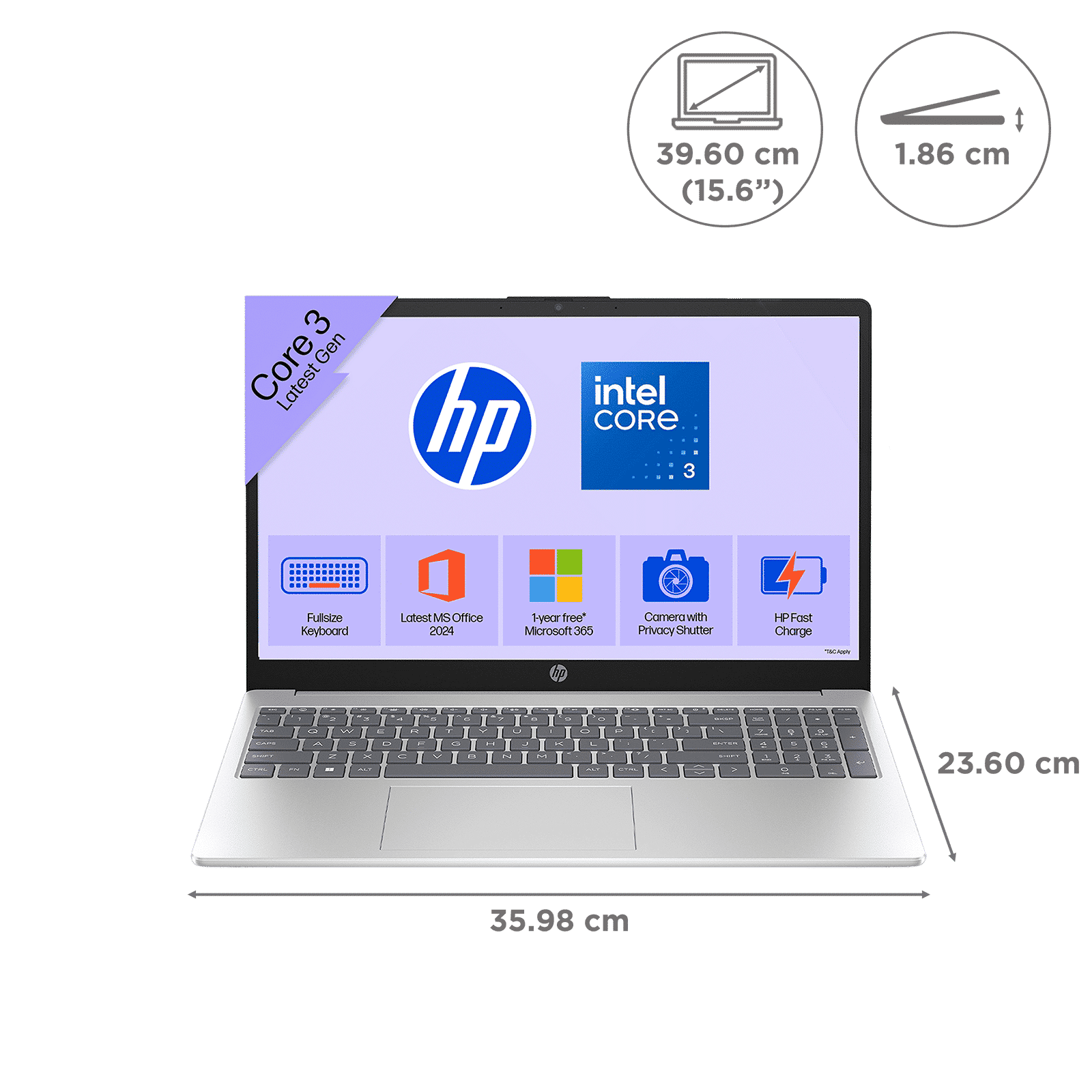 HP 15-fd1284TU Intel Core 3 Thin & Light Laptop (16GB, 512GB SSD, Windows 11 Home, 15.6 inch Full HD Display, Natural Silver, 1.65 KG) HP 15-fd1284TU Intel Core 3 Thin & Light Laptop (16GB, 512GB SSD, Windows 11 Home, 15.6 inch Full HD Display, Natural Silver, 1.65 KG)_2
