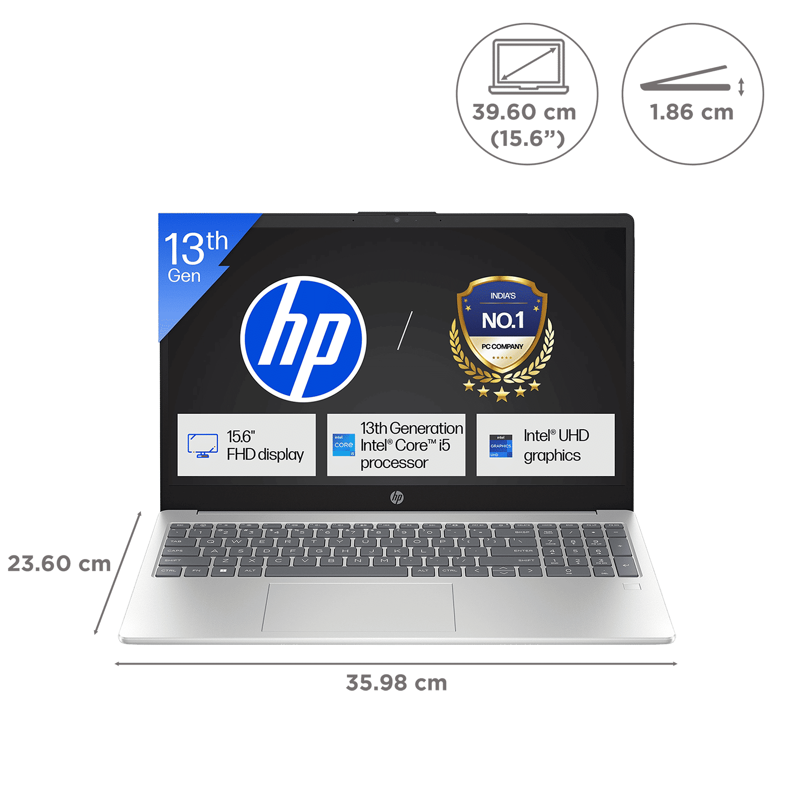 HP 15-fr0049TU Intel Core i5 13th Gen Thin & Light Laptop (16GB, 512GB SSD, Windows 11 Home, 15.6 inch Full HD Display, Natural Silver, 1.65 KG)_2