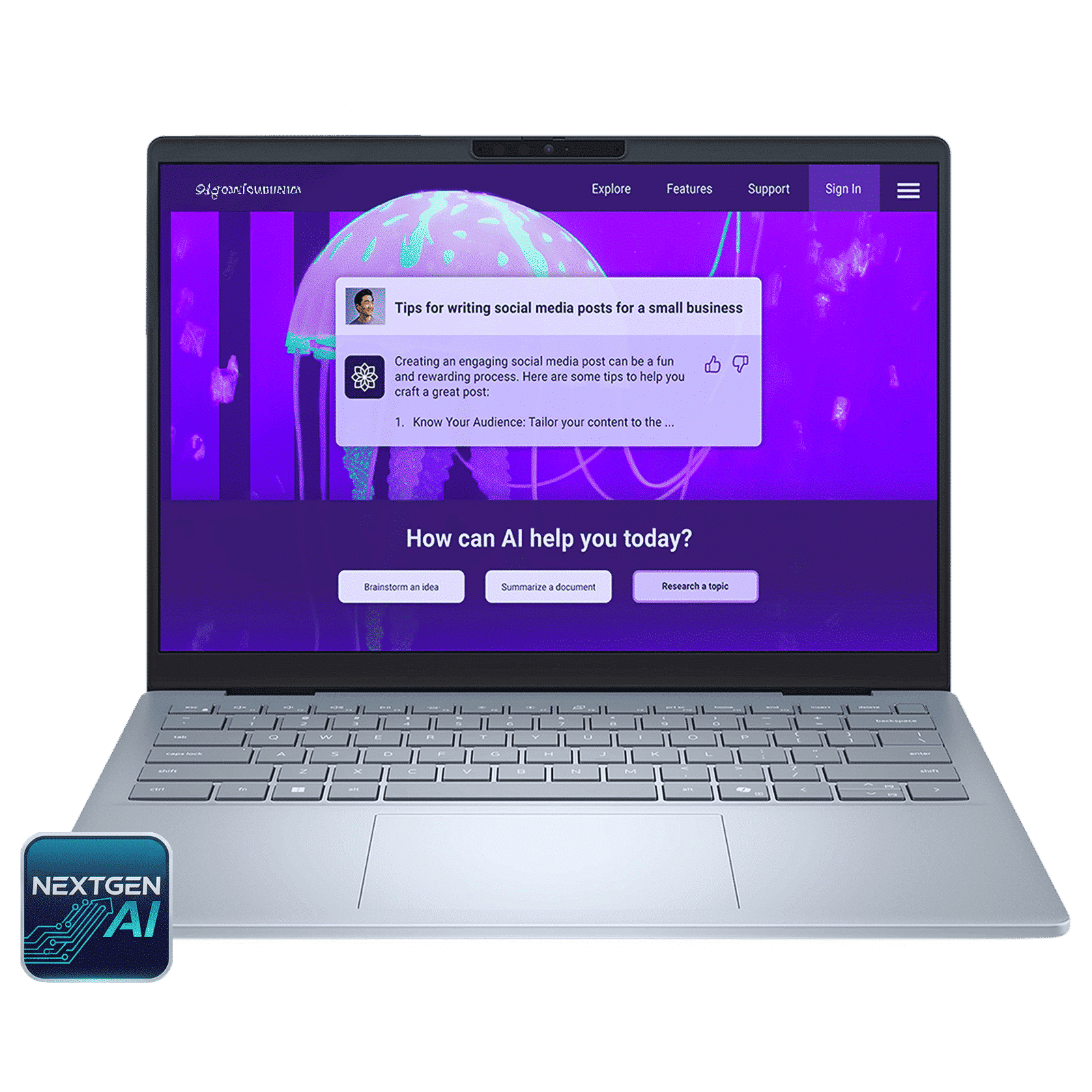 Dell 14 Plus Intel Core Ultra 7 Thin & Light Laptop (16GB, 512GB SSD, Windows 11 Home, 14 inch 2.5K IPS Display, MS Office Home 2024, Ice Blue, 1.55 KG)_1