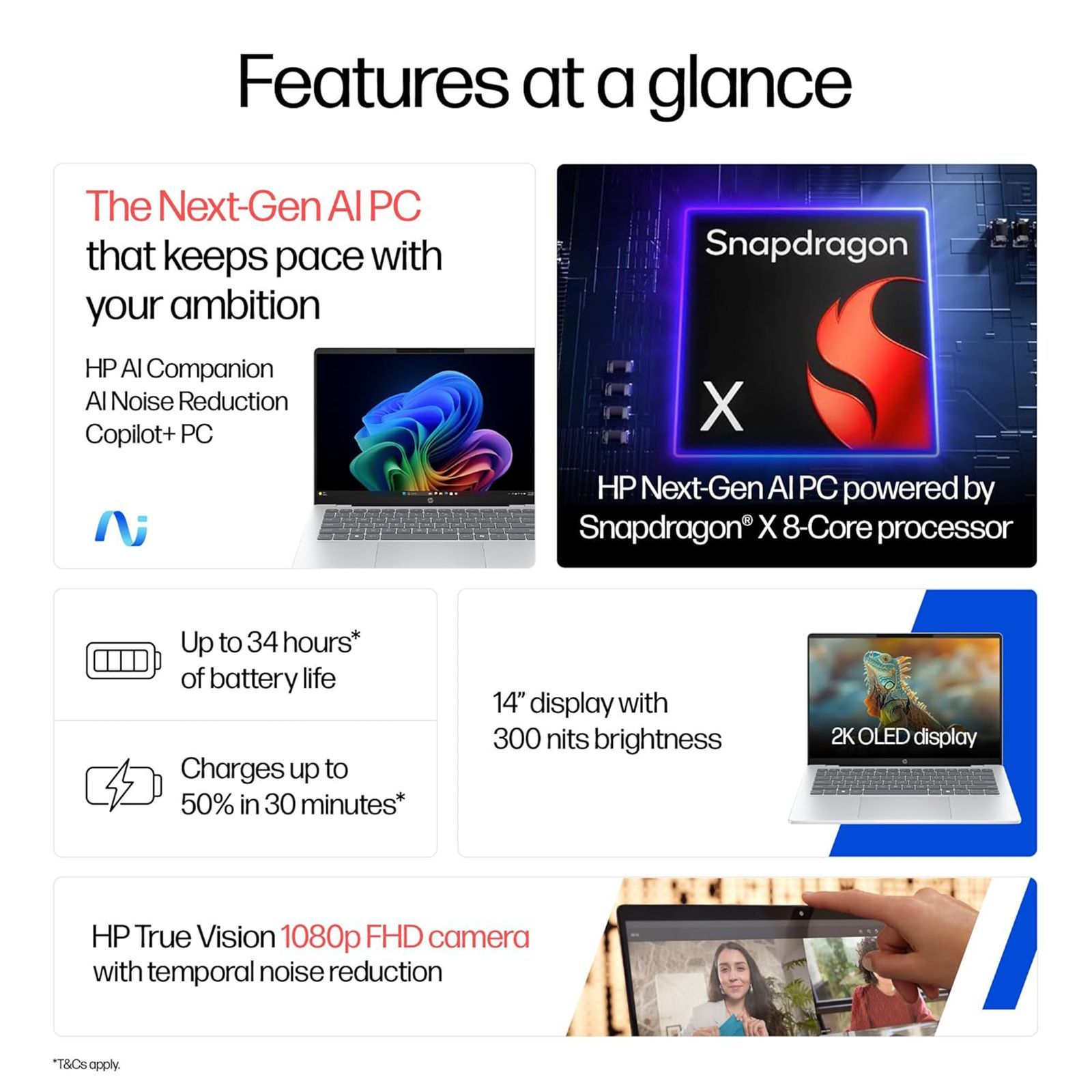 HP OmniBook 5 14-he0015QU Qualcomm Snapdragon X Thing & Light Laptop (16GB, 1TB SSD, Windows 11 Home, 14 inch 2K OLED Display, MS Office Home 2024, Glacier Silver, 1.35 KG)_13