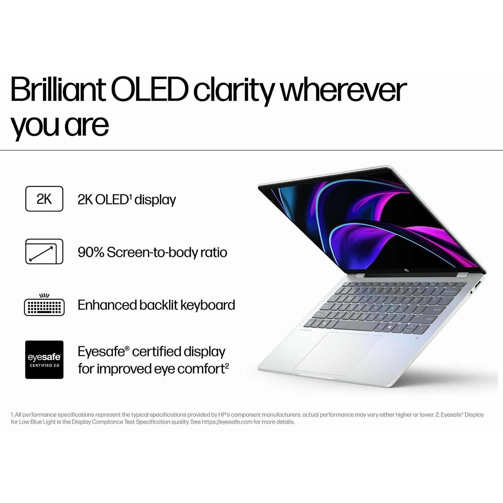 HP OmniBook 5 14-he0015QU Qualcomm Snapdragon X Thing & Light Laptop (16GB, 1TB SSD, Windows 11 Home, 14 inch 2K OLED Display, MS Office Home 2024, Glacier Silver, 1.35 KG)_20