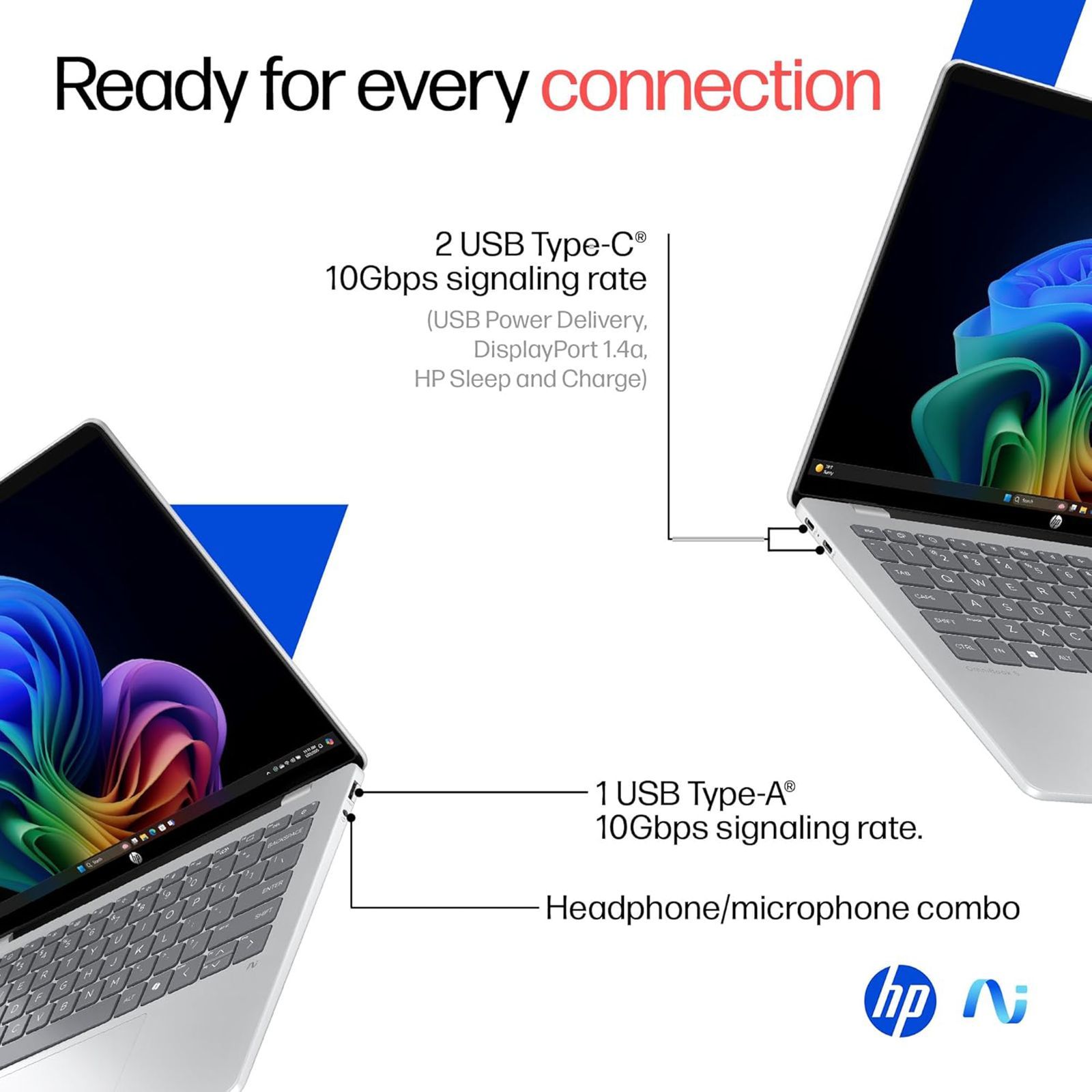 HP OmniBook 5 14-he0015QU Qualcomm Snapdragon X Thing & Light Laptop (16GB, 1TB SSD, Windows 11 Home, 14 inch 2K OLED Display, MS Office Home 2024, Glacier Silver, 1.35 KG)_9