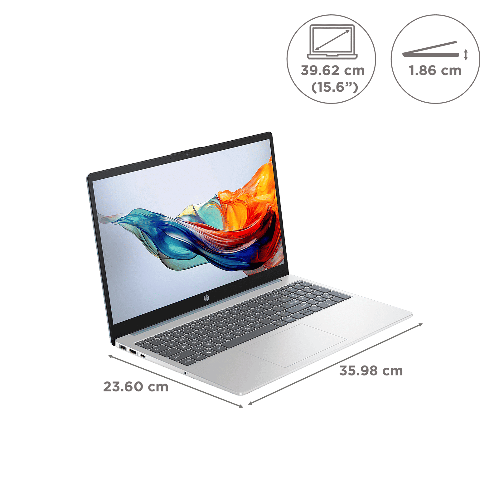 HP 15-fc0533AU AMD Ryzen 7 Thin & Light Laptop (16GB, 512GB SSD, Windows 11 Home, 15.6 inch Full HD Display, Natural Silver, 1.59 KG)_2