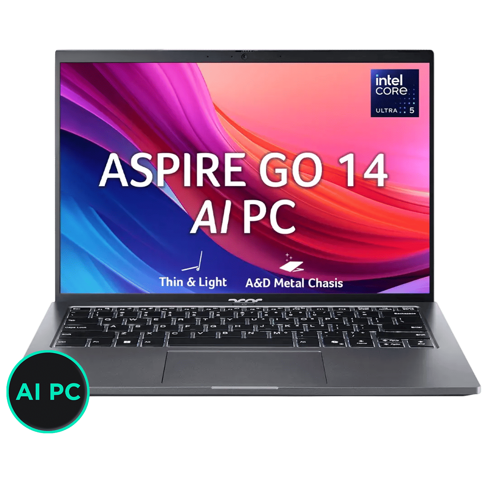 Acer Aspire Go 14 Intel Core Ultra 5 Thin & Light Laptop (16GB, 512GB SSD, Windows 11 Home, 14 inch WUXGA IPS Display, MS Office, Steel Gray, 1.5 KG)_1