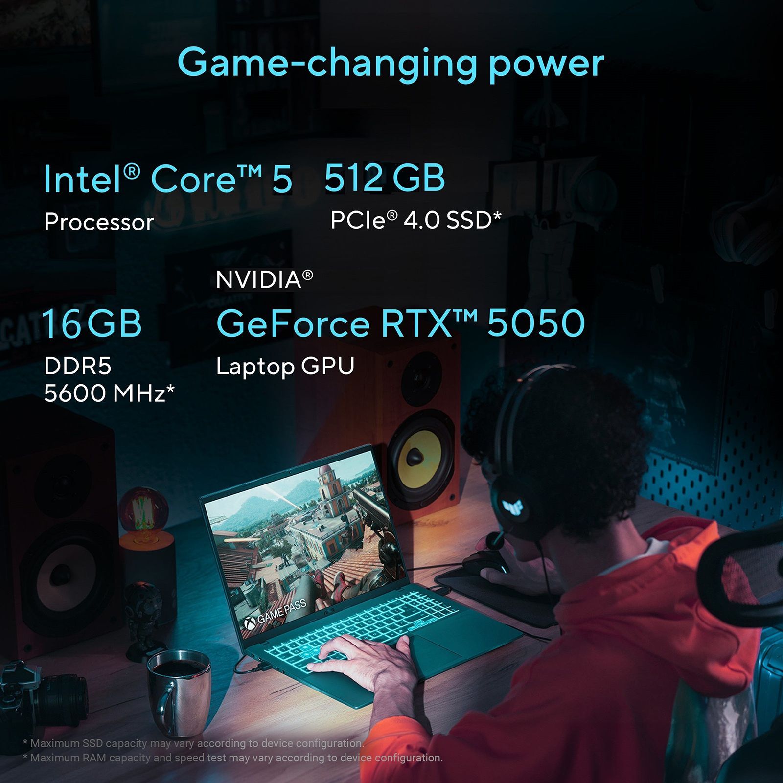 ASUS V16 V3607VH-RP037WS Intel Core 5 Gaming Laptop (16GB, 512GB SSD, Windows 11 Home, 8GB Graphics, 16 inch 144 Hz WUXGA Display, NVIDIA GeForce RTX 5050, MS Office Home 2024, Black, 1.95 KG)_13