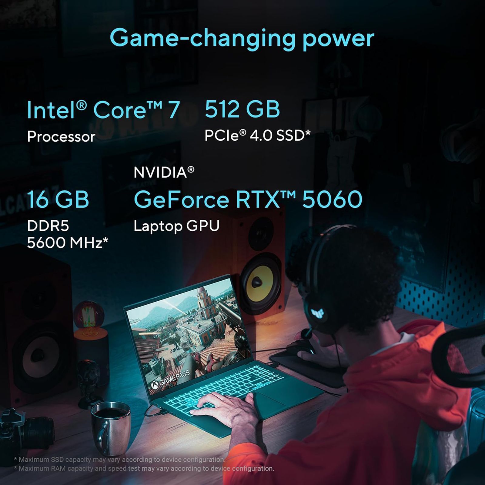 ASUS V16 V3607VM-RP057WS Intel Core 7 Gaming Laptop (16GB, 512GB SSD, Windows 11 Home, 8GB Graphics, 16 inch 144 Hz WUXGA Display, NVIDIA GeForce RTX 5060, MS Office Home 2024, Black, 1.95 KG)_4