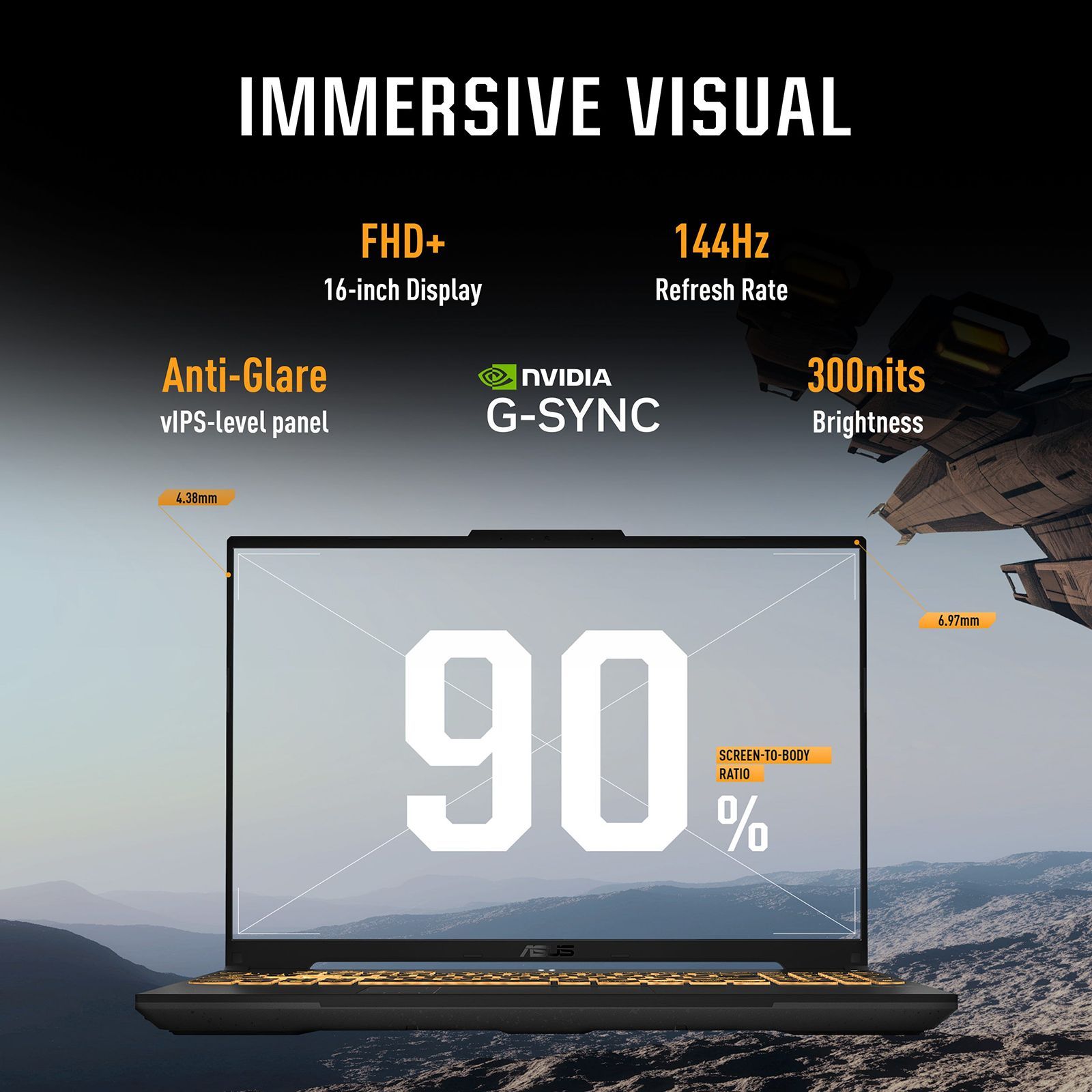 ASUS TUF F16 FX677VU-RL055WS Intel Core 5 Gaming Laptop (16GB, 512GB SSD, Windows 11 Home, 6GB Graphics, 16 inch 144 Hz FHD+ WUXGA Display, NVIDIA GeForce RTX 4050, MS Office Home 2024, Mecha Gray, 2.20 KG)_12