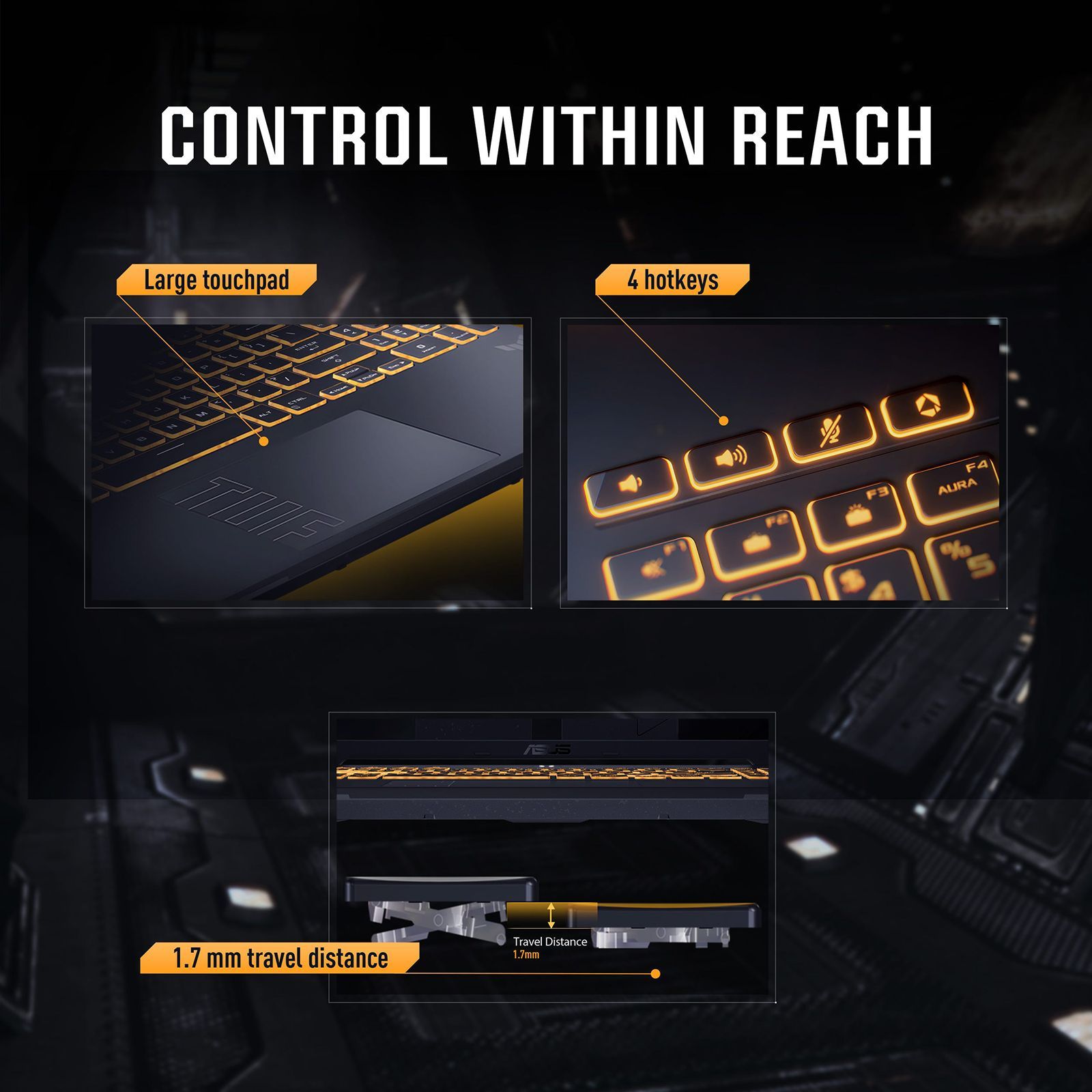 ASUS TUF F16 FX677VU-RL055WS Intel Core 5 Gaming Laptop (16GB, 512GB SSD, Windows 11 Home, 6GB Graphics, 16 inch 144 Hz FHD+ WUXGA Display, NVIDIA GeForce RTX 4050, MS Office Home 2024, Mecha Gray, 2.20 KG)_15