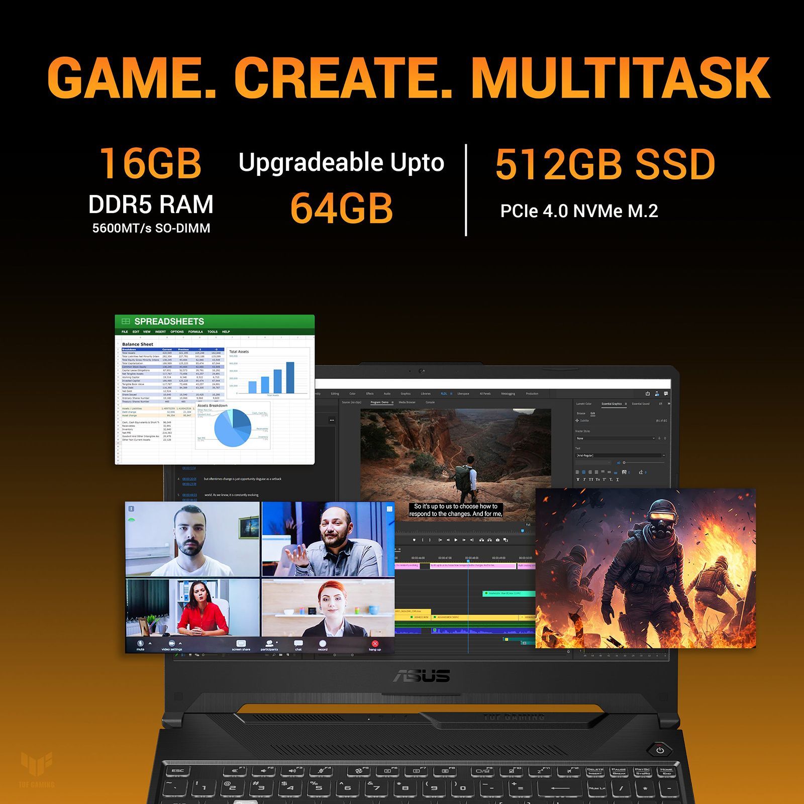 ASUS TUF FA506NCG-HN200WS AMD Ryzen 7 Gaming Laptop (16GB, 512GB SSD, Windows 11 Home, 4GB Graphics, 15.6 inch 144 Hz WUXGA Full HD Display, NVIDIA GeForce RTX 3050, MS Office Home 2024, Graphite Black, 2.3 KG)_14