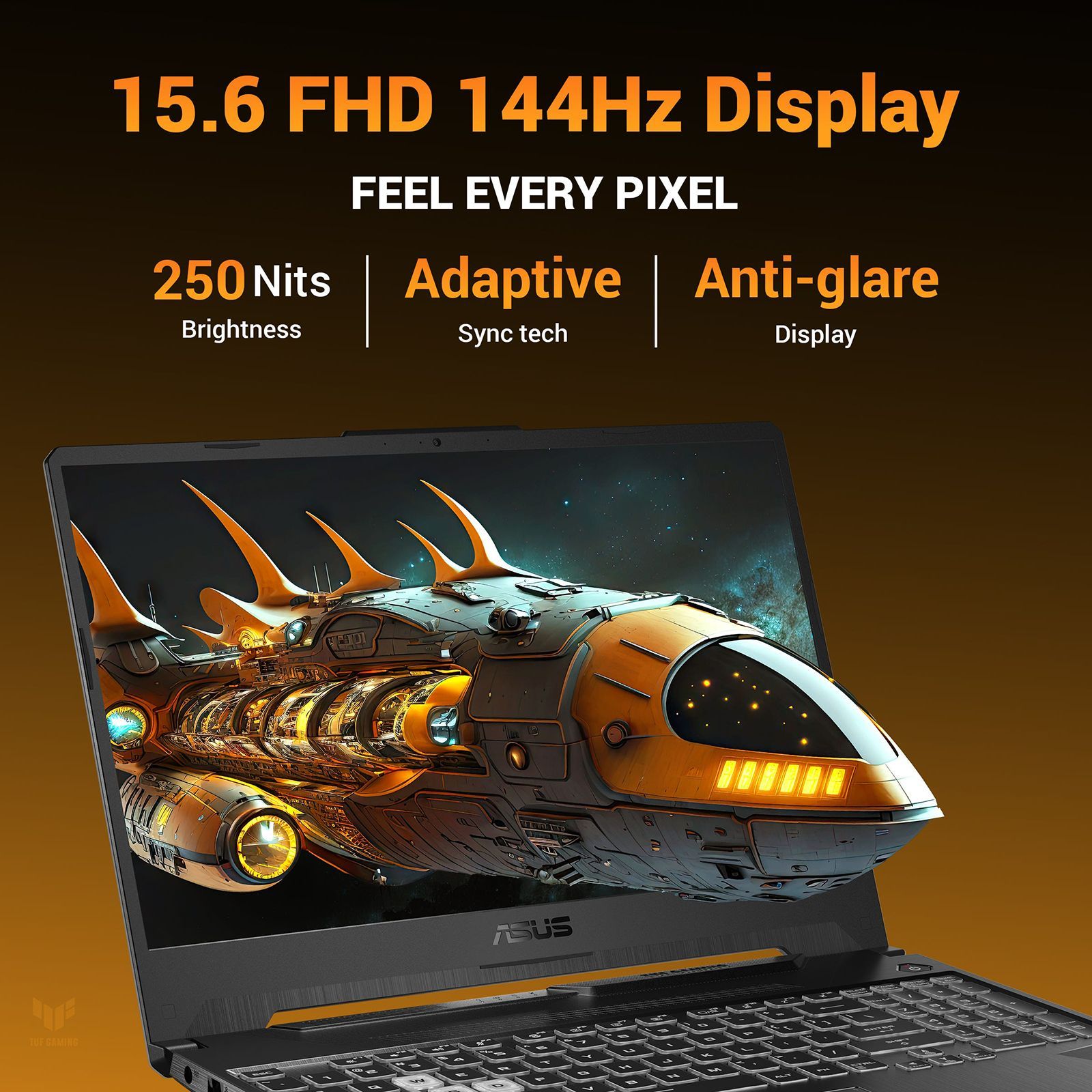 ASUS TUF FA506NCG-HN200WS AMD Ryzen 7 Gaming Laptop (16GB, 512GB SSD, Windows 11 Home, 4GB Graphics, 15.6 inch 144 Hz WUXGA Full HD Display, NVIDIA GeForce RTX 3050, MS Office Home 2024, Graphite Black, 2.3 KG)_16