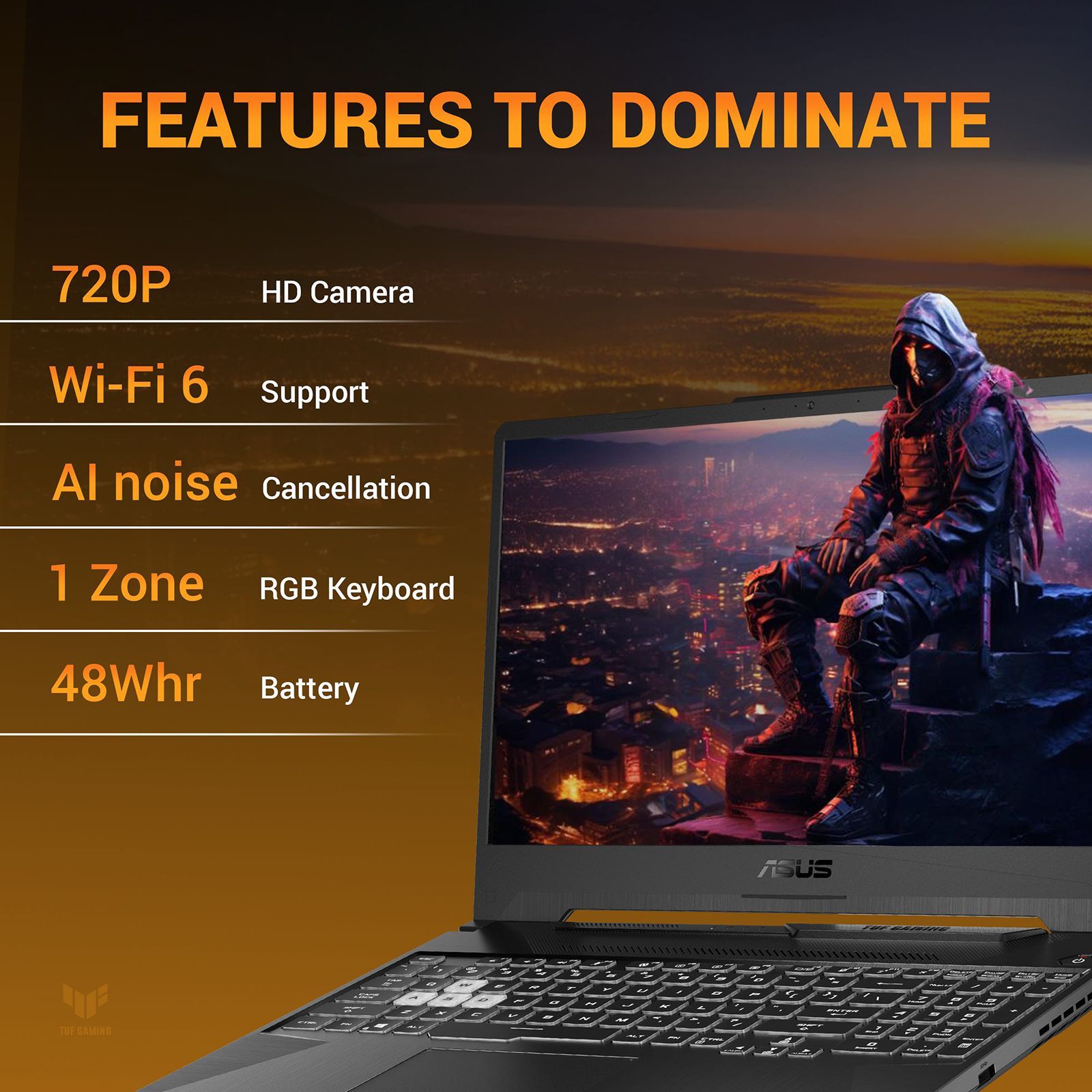 ASUS TUF FA506NCG-HN200WS AMD Ryzen 7 Gaming Laptop (16GB, 512GB SSD, Windows 11 Home, 4GB Graphics, 15.6 inch 144 Hz WUXGA Full HD Display, NVIDIA GeForce RTX 3050, MS Office Home 2024, Graphite Black, 2.3 KG)_19