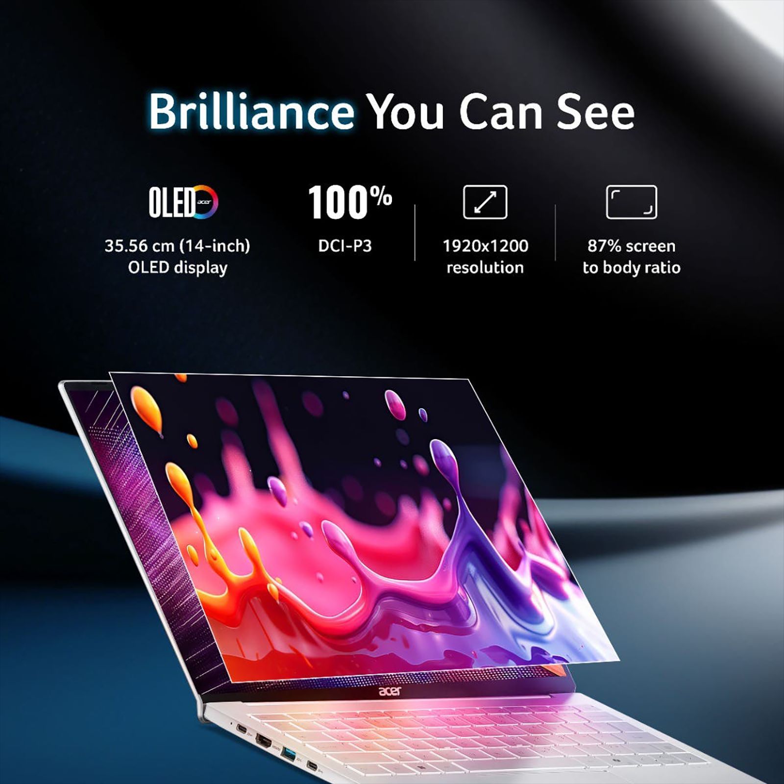 Acer Swift Lite 14 SFL14-54M Intel Core Ultra 5 Thin & Light Laptop (16GB RAM, 512GB SSD, Windows 11 Home, 14 inch WUXGA OLED Display, Microsoft Office, Light Silver, 1.10 KG) Acer Swift Lite 14 SFL14-54M Intel Core Ultra 5 Thin & Light Laptop (16GB RAM, 512GB SSD, Windows 11 Home, 14 inch WUXGA OLED Display, Microsoft Office, Light Silver, 1.10 KG)_4
