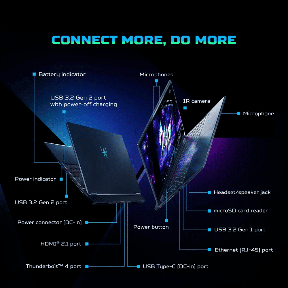 Acer Predator Helios Neo 16S PHN16S-71 Intel Core Ultra 7 Gaming Laptop (16GB, 1TB SSD, Windows 11 Home, 8GB Graphics, 16 inch 240 Hz OLED Display, NVIDIA GeForce RTX 5060, Abyssal Black, 2.3 KG)_12