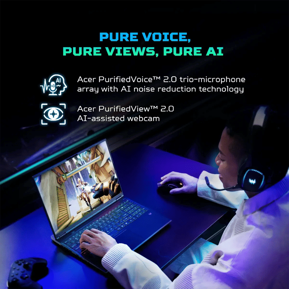 Acer Predator Helios Neo 16S PHN16S-71 Intel Core Ultra 7 Gaming Laptop (16GB, 1TB SSD, Windows 11 Home, 8GB Graphics, 16 inch 240 Hz OLED Display, NVIDIA GeForce RTX 5050, Abyssal Black, 2.3 KG)_6