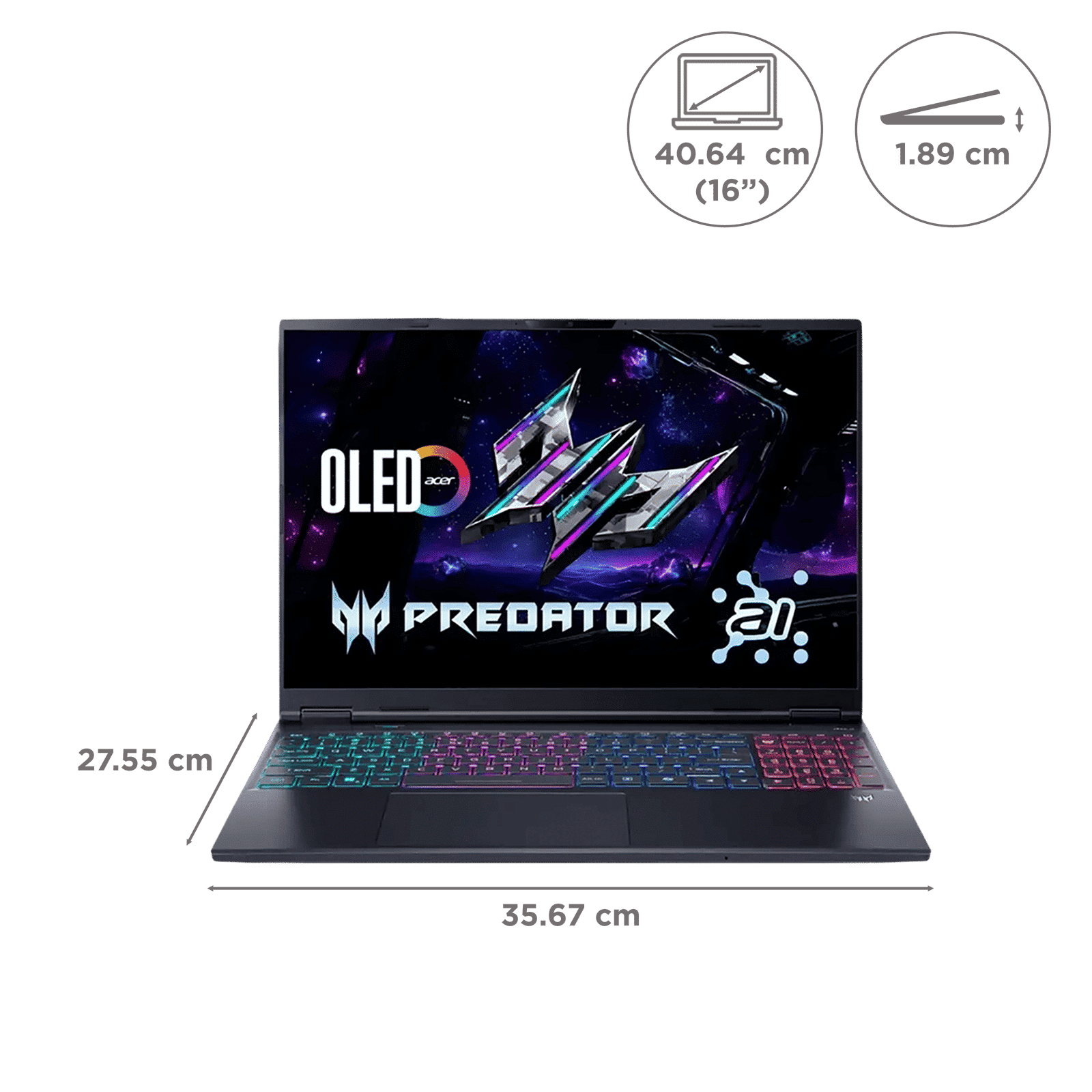 Acer Predator Helios Neo 16S PHN16S-71 Intel Core Ultra 7 Gaming Laptop (16GB, 1TB SSD, Windows 11 Home, 8GB Graphics, 16 inch 240 Hz OLED Display, NVIDIA GeForce RTX 5050, Abyssal Black, 2.3 KG)_2
