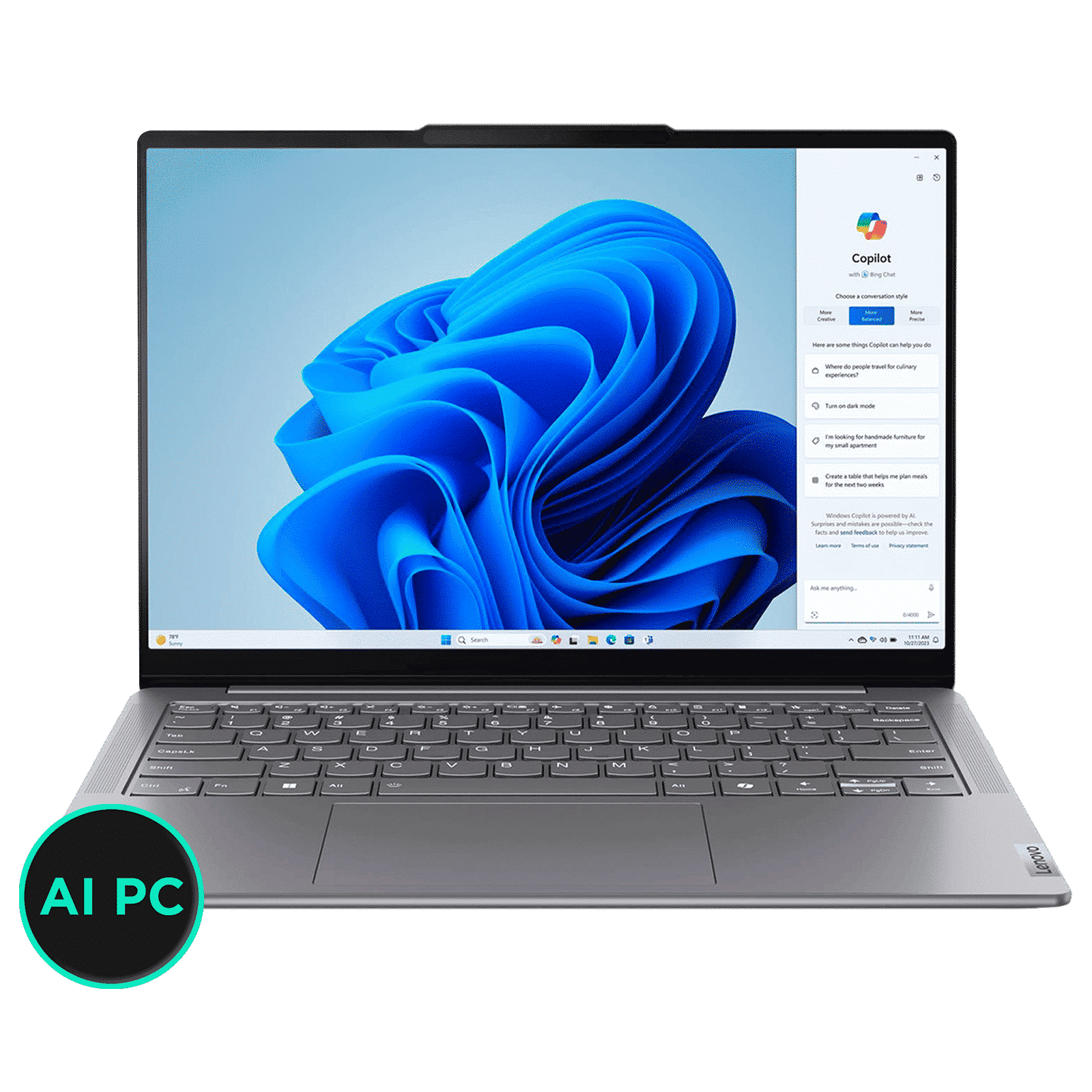 Lenovo Yoga Slim 7 14IMH9 Intel Core Ultra 7 Thin & Light Laptop (32GB, 1TB SSD, Windows 11 Home, 14 inch WUXGA OLED Display, MS Office Home 2024, Luna Grey, 1.39 KG)_1