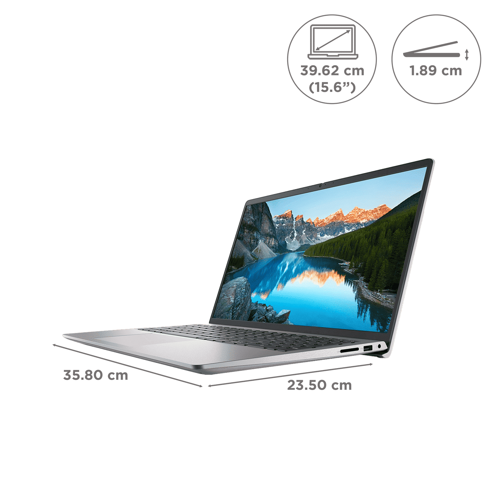 DELL DC15255 AMD Ryzen 5 Thin & Light Laptop (16GB, 512GB SSD, Windows 11, 15.6 inch Full HD Display, MS Office Home 2024, Carbon Platinum Silver, 1.66 KG)_2