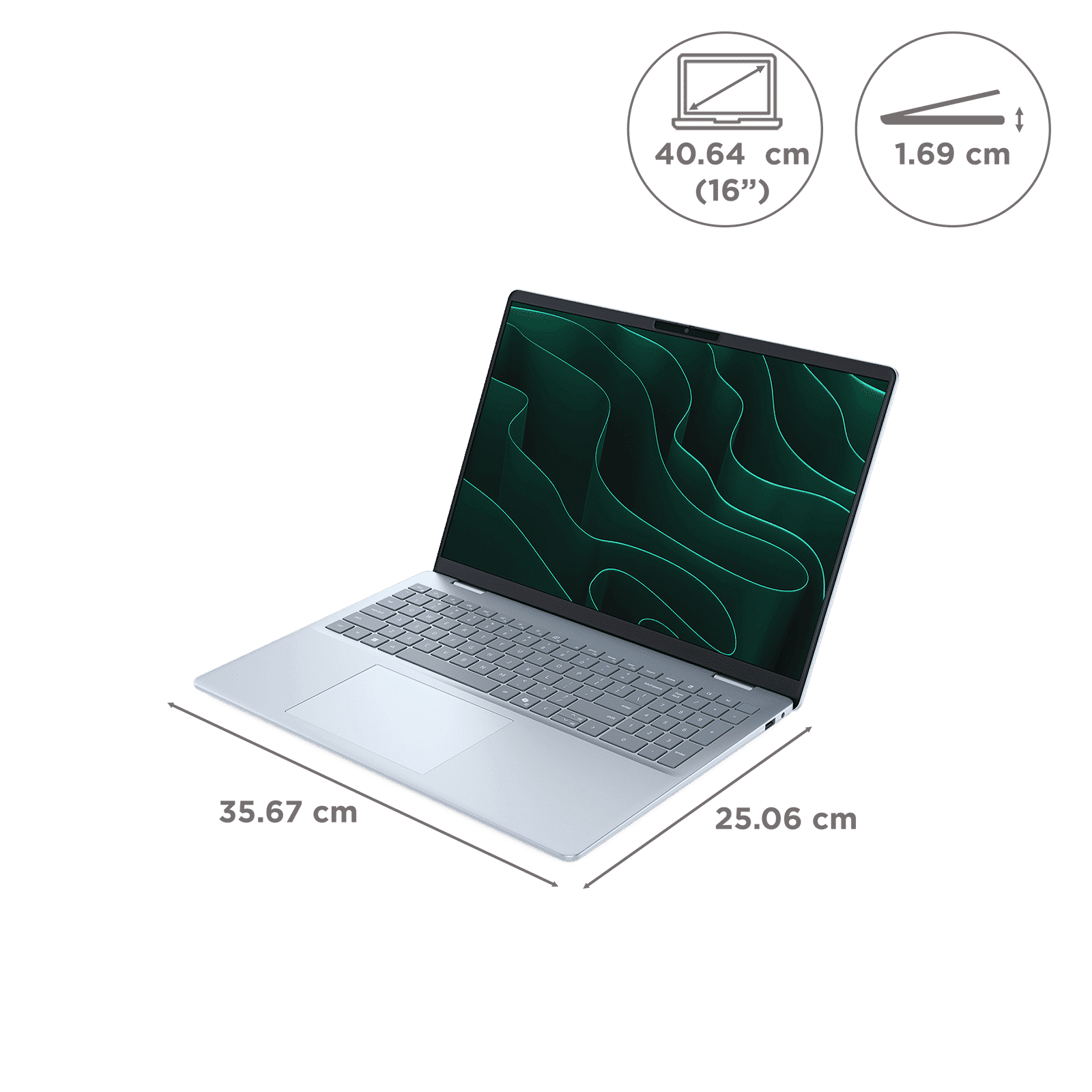 Dell 16 Plus AMD Ryzen AI 5 340 Laptop (16GB, 512GB SSD, Windows 11 Home, 16 inch Full HD Plus IPS Display, MS Office Home 2024, Ice Blue, 1.83 KG)_2