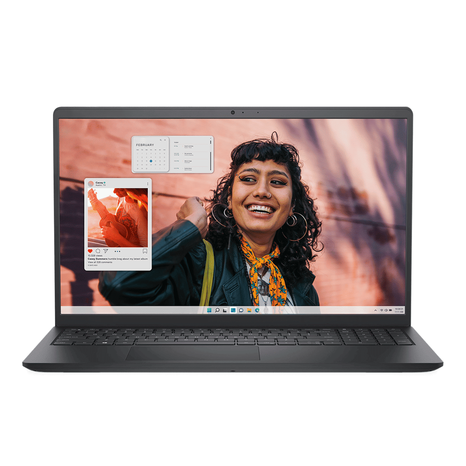 DELL DC 15250 Intel Core 3 Thin & Light Laptop (8GB, 512GB SSD, Windows 11, 15.6 inch Full HD IPS Display, MS Office Home 2024, Carbon Black, 1.66 KG)_1