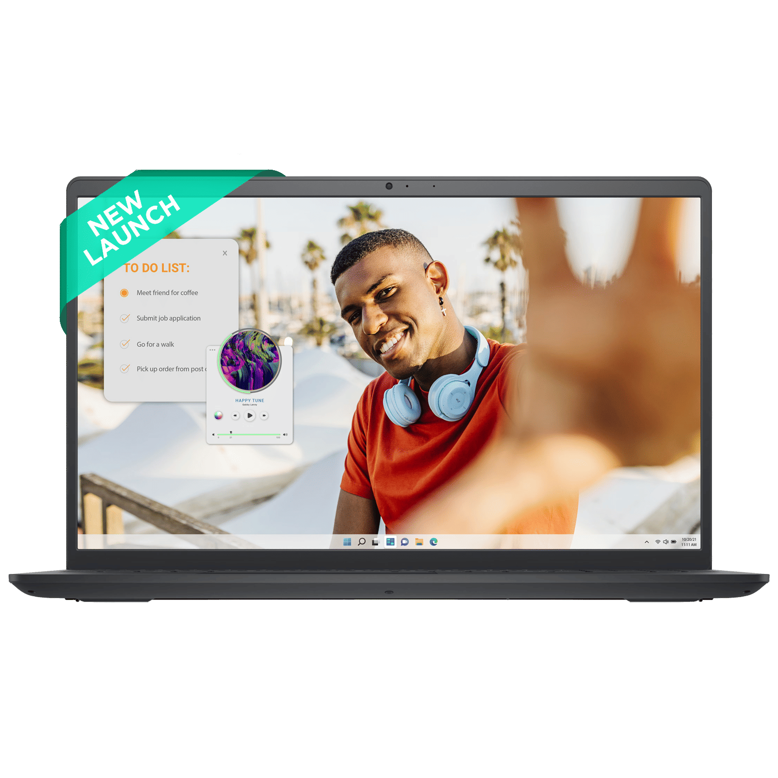DELL DC15255 AMD Ryzen 3 Thin & Light Laptop (8GB, 512GB SSD, Windows 11, 15.6 inch Full HD IPS Display, MS Office Home 2024, Carbon Black, 1.66 KG)