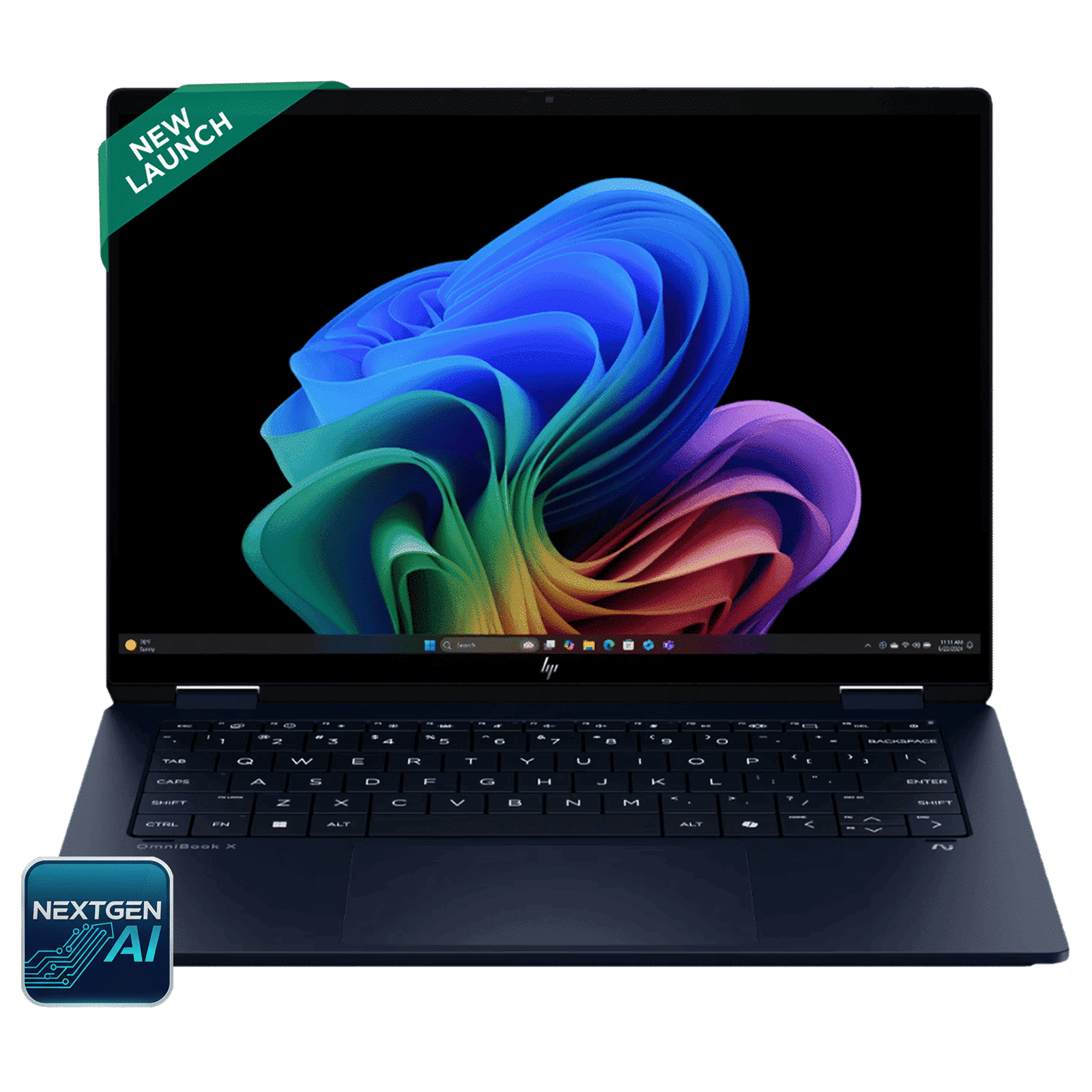 HP OmniBook X Flip 14-fm0100TU Intel Core Ultra 7 Touchscreen 2-in-1 Laptop (16GB, 1TB SSD, Windows 11 Home, 14 inch OLED Display, MS Office Home 2024, Atmospheric Blue, 1.38 KG)_1