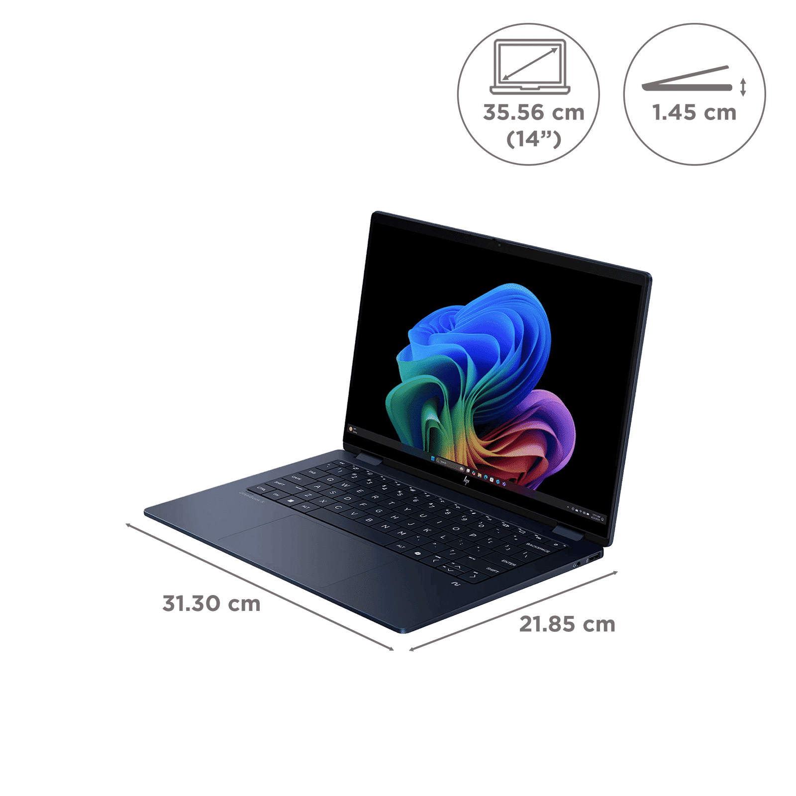 HP OmniBook X Flip 14-fm0100TU Intel Core Ultra 7 Touchscreen 2-in-1 Laptop (16GB, 1TB SSD, Windows 11 Home, 14 inch OLED Display, MS Office Home 2024, Atmospheric Blue, 1.38 KG)_2