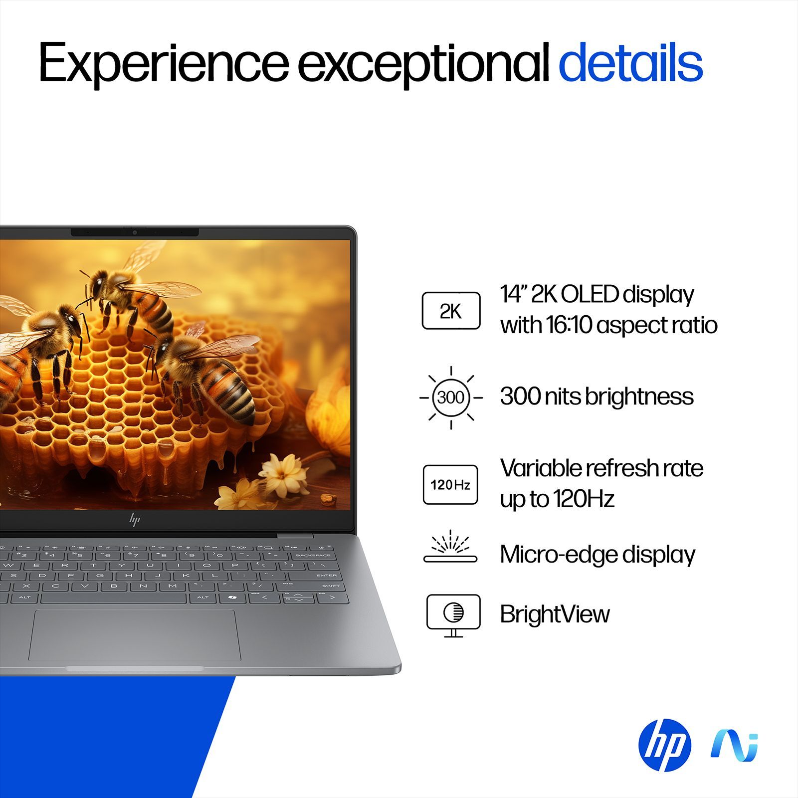 HP OmniBook 7 Intel Core Ultra 5 Laptop (16GB, 512GB SSD, Windows 11, 14 inch 2K OLED Display, MS Office 2024, Meteor Silver, 1.41 KG)_16