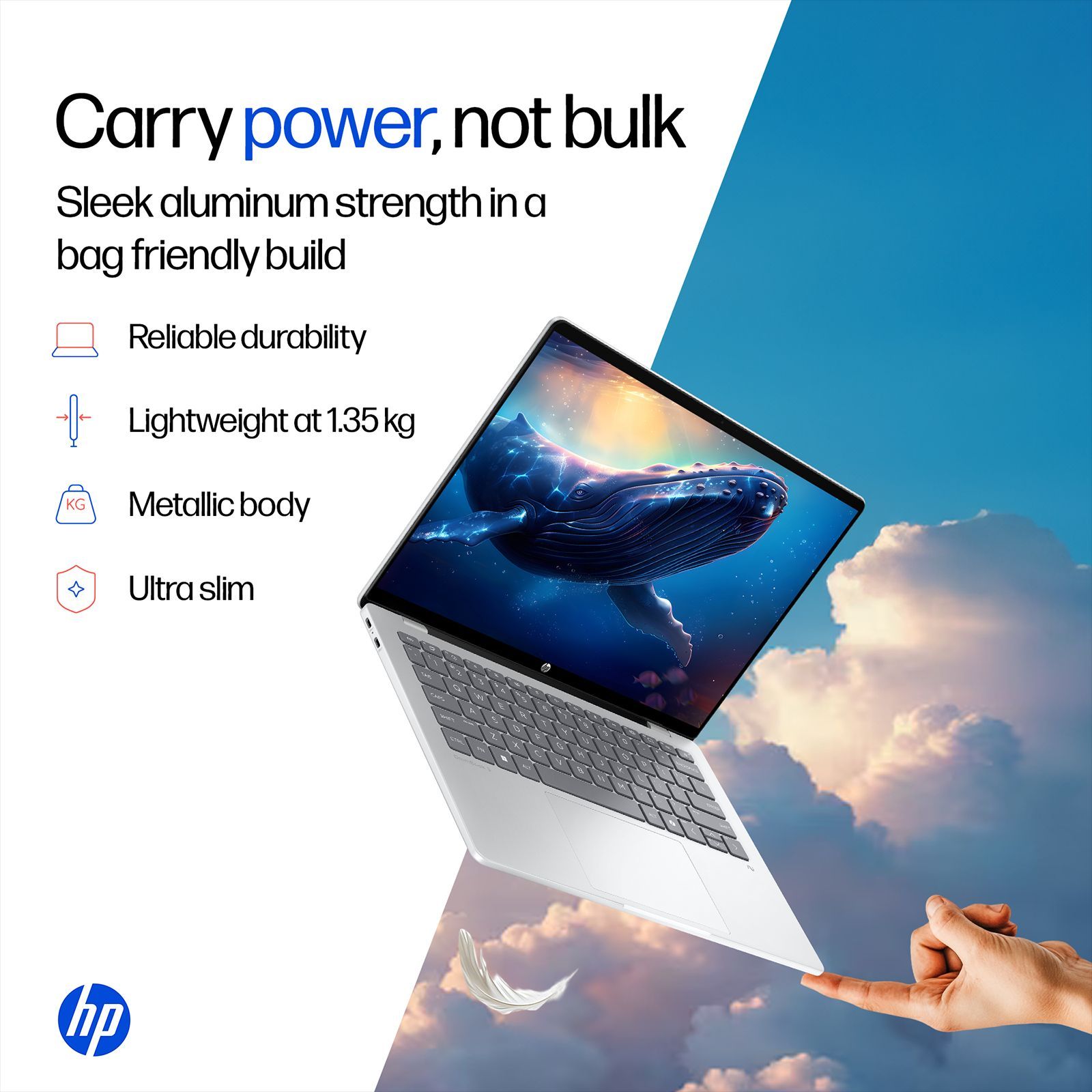 HP OmniBook 5 Qualcomm Snapdragon X Thin & Light Laptop (16GB, 1TB SSD, Windows 11 Home, 16 inch 2K OLED Display, MS Office 2024, Glacier Silver, 1.59 KG)_5