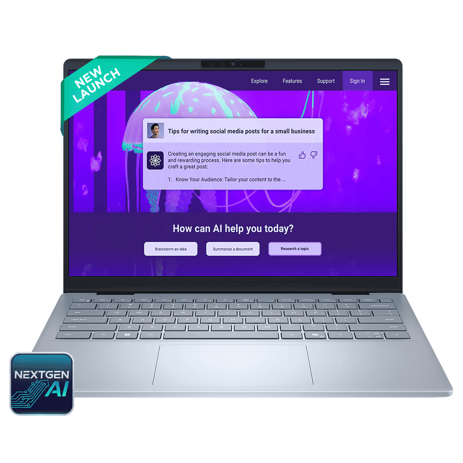 Dell 14 Plus Intel Core Ultra 5 Laptop (16GB, 512GB SSD, Windows 11 Home, 14 inch WVA IPS Display, MS Office 2024, Ice Blue, 1.53 KG)_1