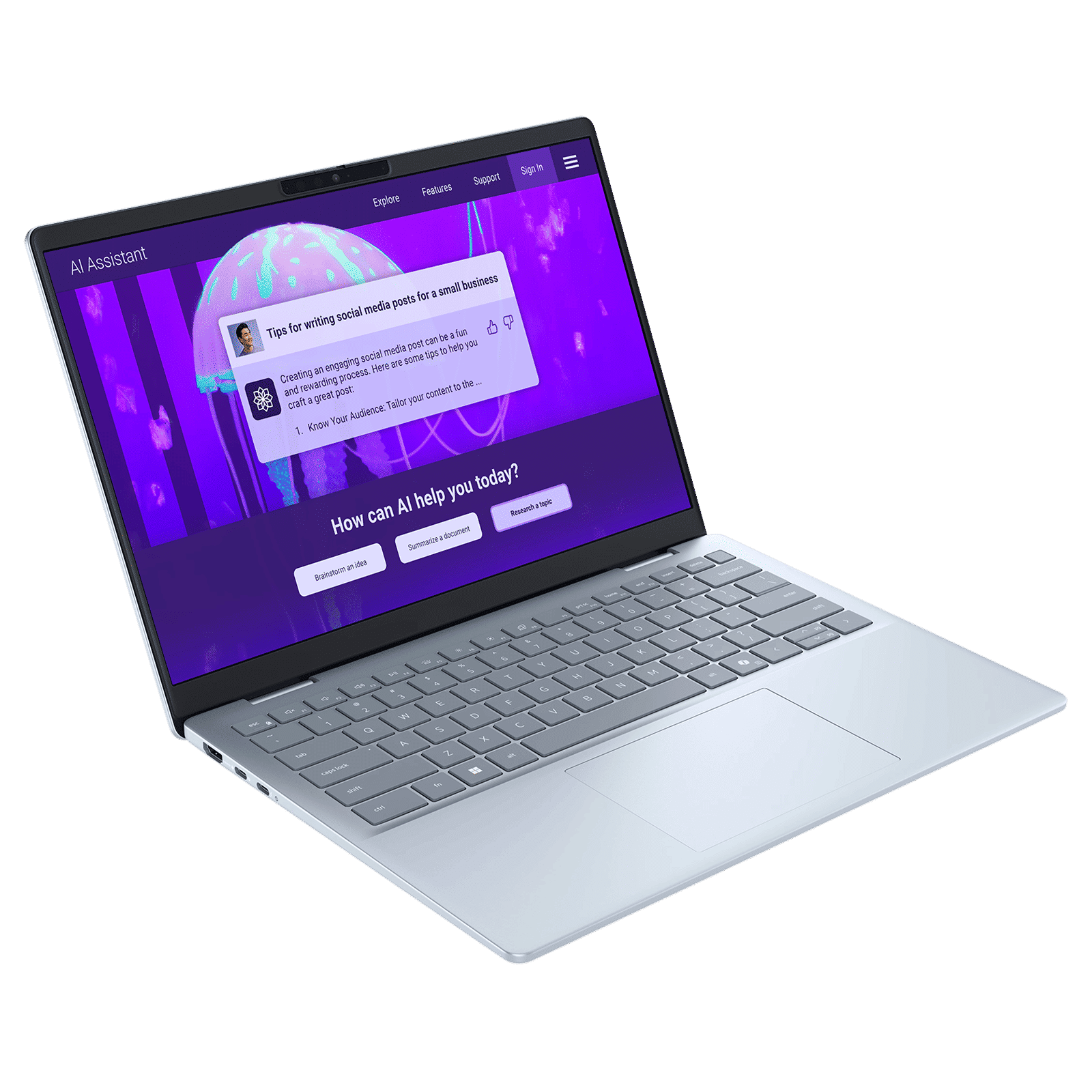 Dell 14 Plus Intel Core Ultra 5 Laptop (16GB, 512GB SSD, Windows 11 Home, 14 inch WVA IPS Display, MS Office 2024, Ice Blue, 1.53 KG)_6