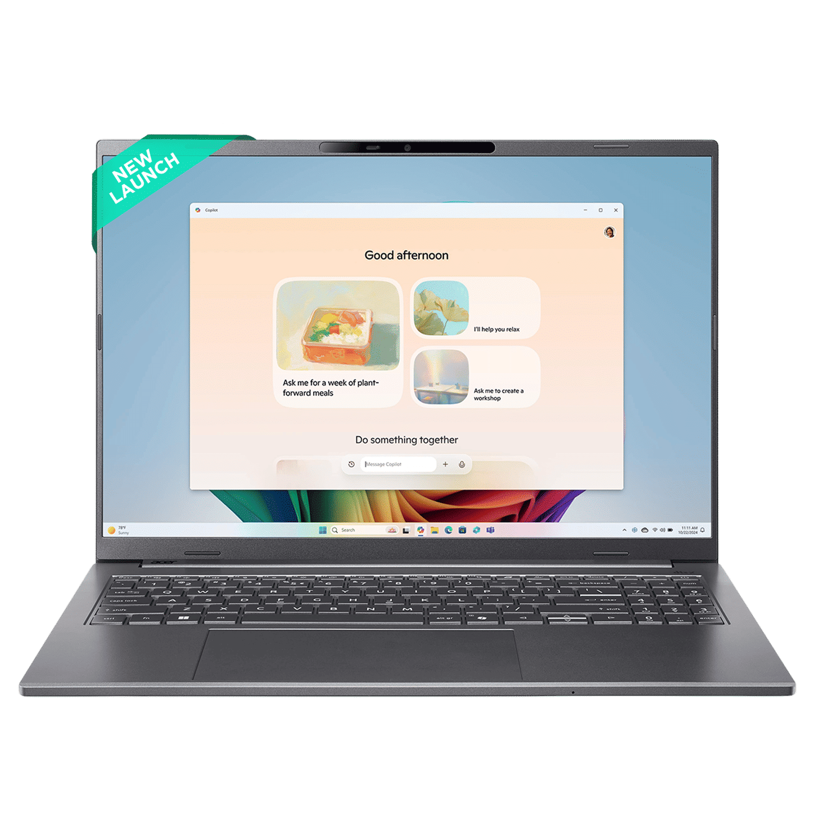 acer A16-11M Qualcomm Snapdragon X Laptop (16GB, 512GB SSD, Windows 11, 16 inch WUXGA Display, MS Office, Steel Grey, 1.7 KG)