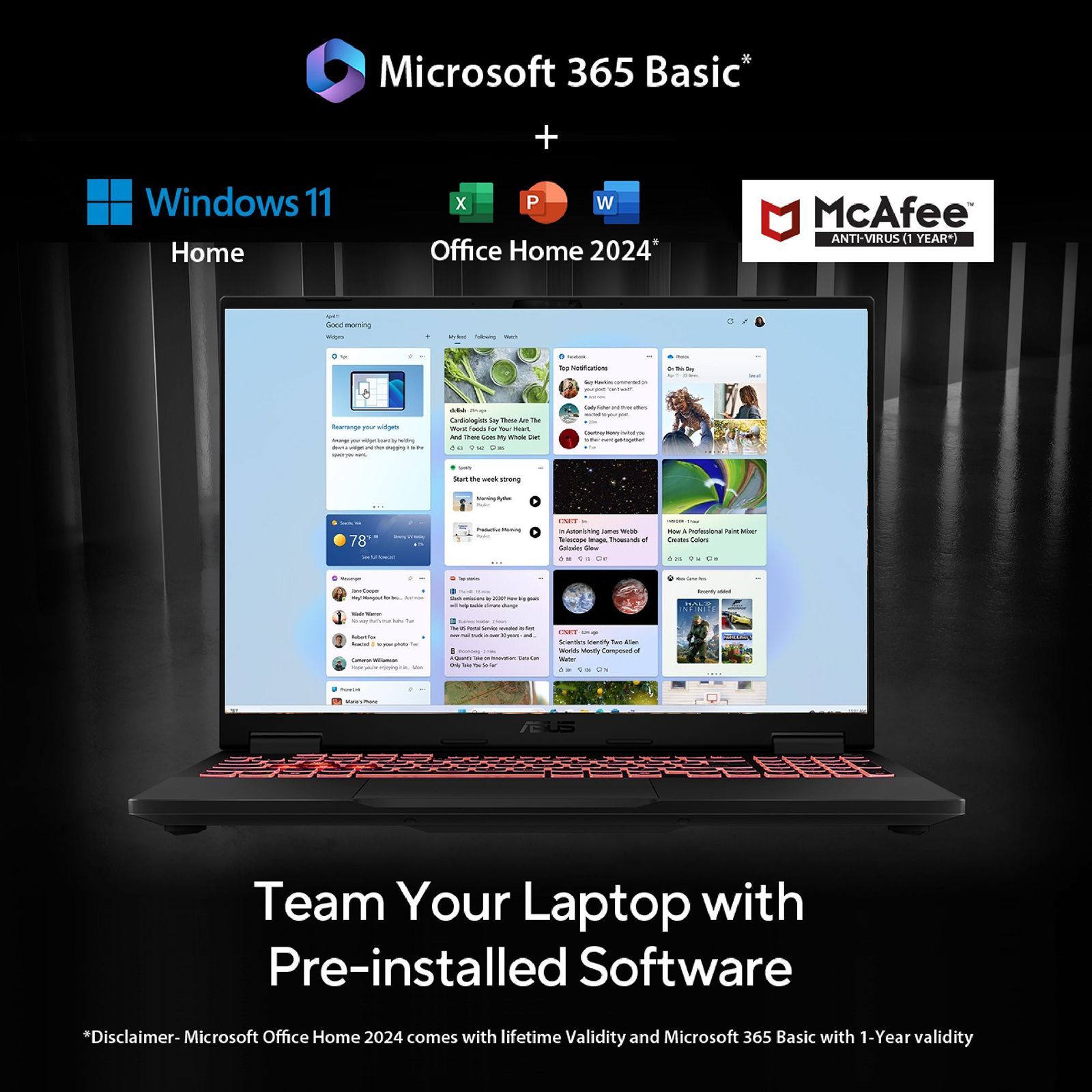 ASUS TUF A16 FA608PP-QT014WS AMD Ryzen 9 Gaming Laptop (16GB, 1TB SSD, Windows 11 Home, 8GB Graphics, 16 inch, 165 Hz, 2.5K WQXGA Display, NVIDIA GeForce RTX 5070, MS Office 365 Basic, Jaeger Gray, 2.20 KG)_3