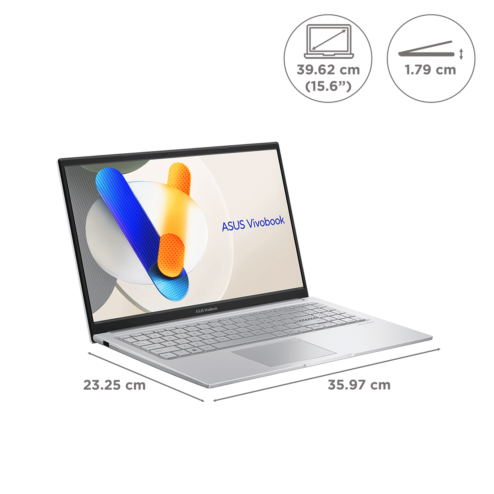 ASUS Vivobook 15 X1504VAP-BQ224WS Intel Core 5 120U Thin & Light Laptop (16GB RAM, 512GB SSD ROM, Windows 11 Home, 15.6 inch Full HD IPS Display, MS Office Home 2024, Cool Silver, 1.50 KG)_2