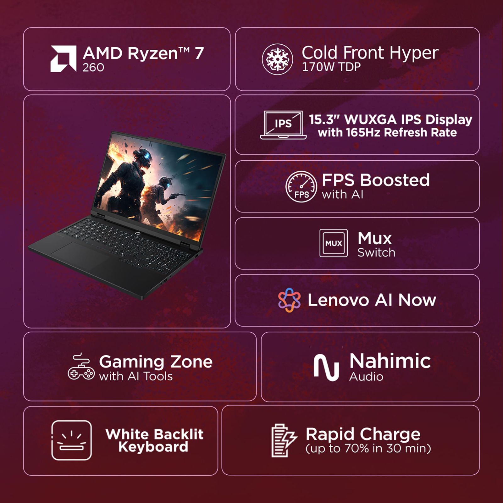 Lenovo Legion 5 15AHP10 AMD Ryzen 7 Gaming Laptop (16GB, 1TB SSD, Windows 11 Home, 8GB Graphics, 15.3 Inch 165 Hz WUXGA IPS Display, NVIDIA GeForce RTX 5060, MS Office Home 2024, Eclipse Black, 2.1 KG)_18