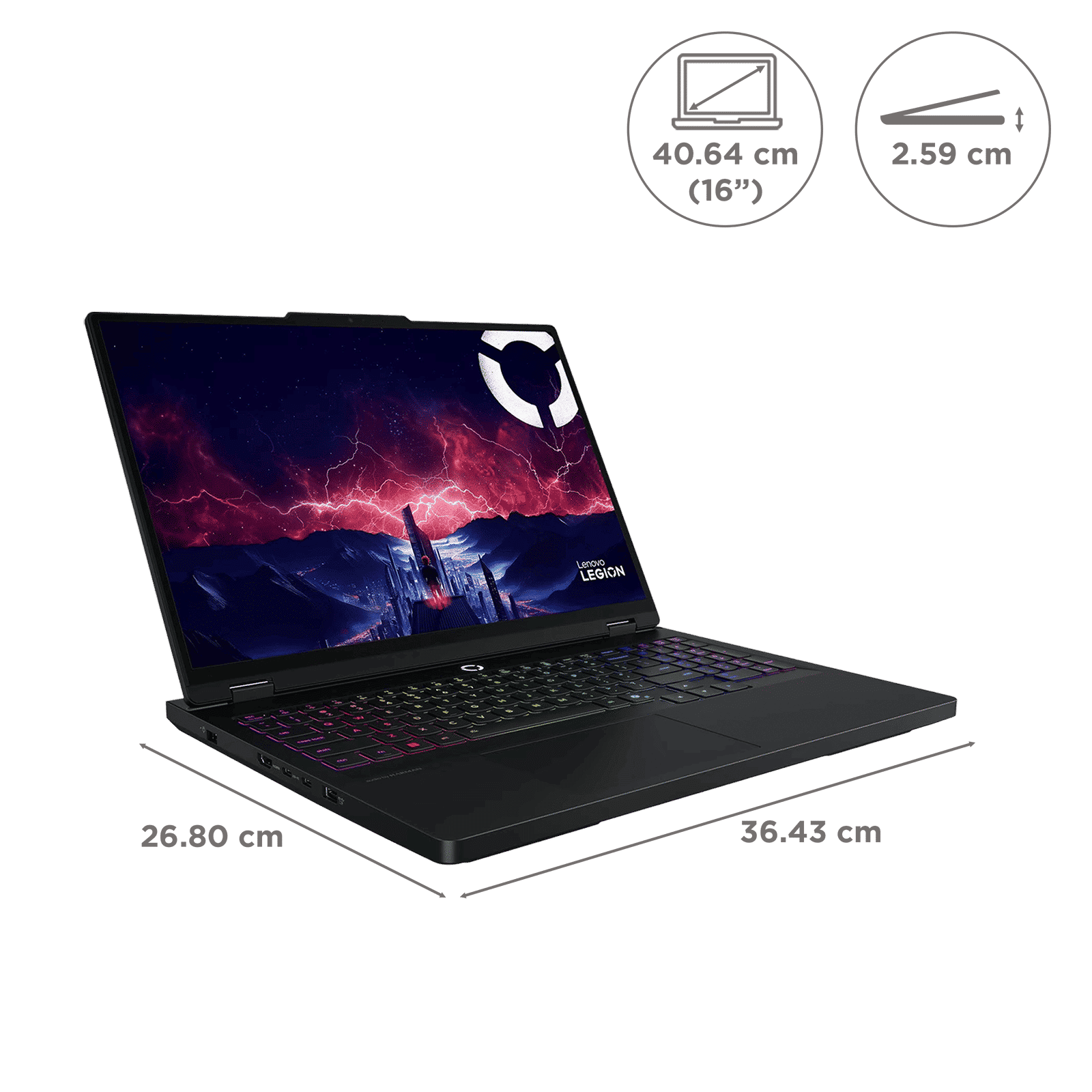 Lenovo Legion Pro 5 16AFR10 AMD Ryzen 9 Gaming Laptop (32GB, 1TB SSD, Windows 11 Home, 8GB Graphics, 16 Inch 165 Hz WQXGA OLED Display, NVIDIA GeForce RTX 5060, MS Office Home 2024, Eclipse Black, 2.3 KG)_2