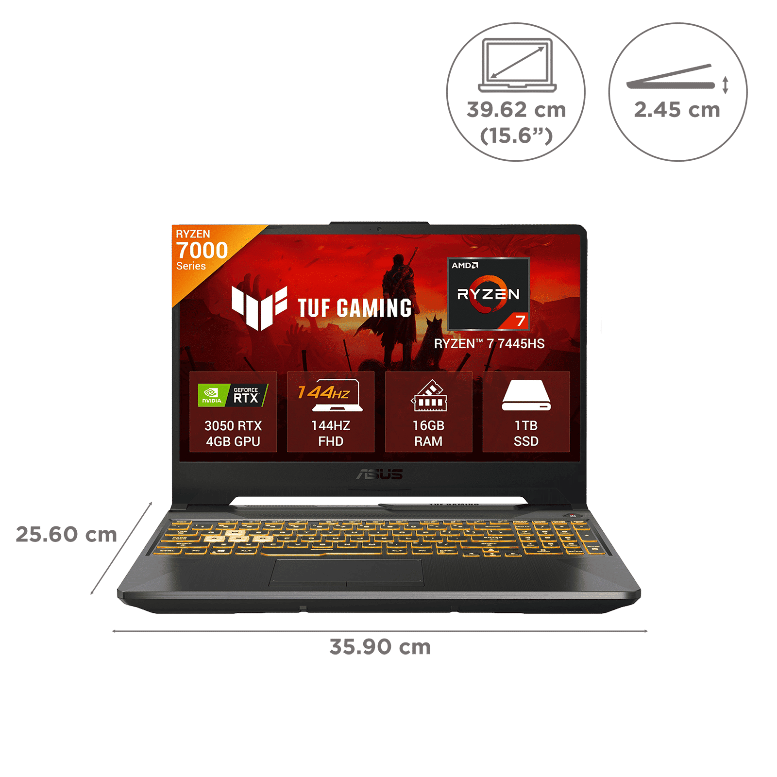 ASUS TUF A15 FA506NCG-HN251WS AMD Ryzen 7 Gaming Laptop (16GB, 1TB SSD, Windows 11 Home, 4GB Graphics, 15.6 inch 144 Hz Full IPS HD Display, NVIDIA GeForce RTX 3050, MS Office Home 2024, Graphite Black, 2.30 KG)_2