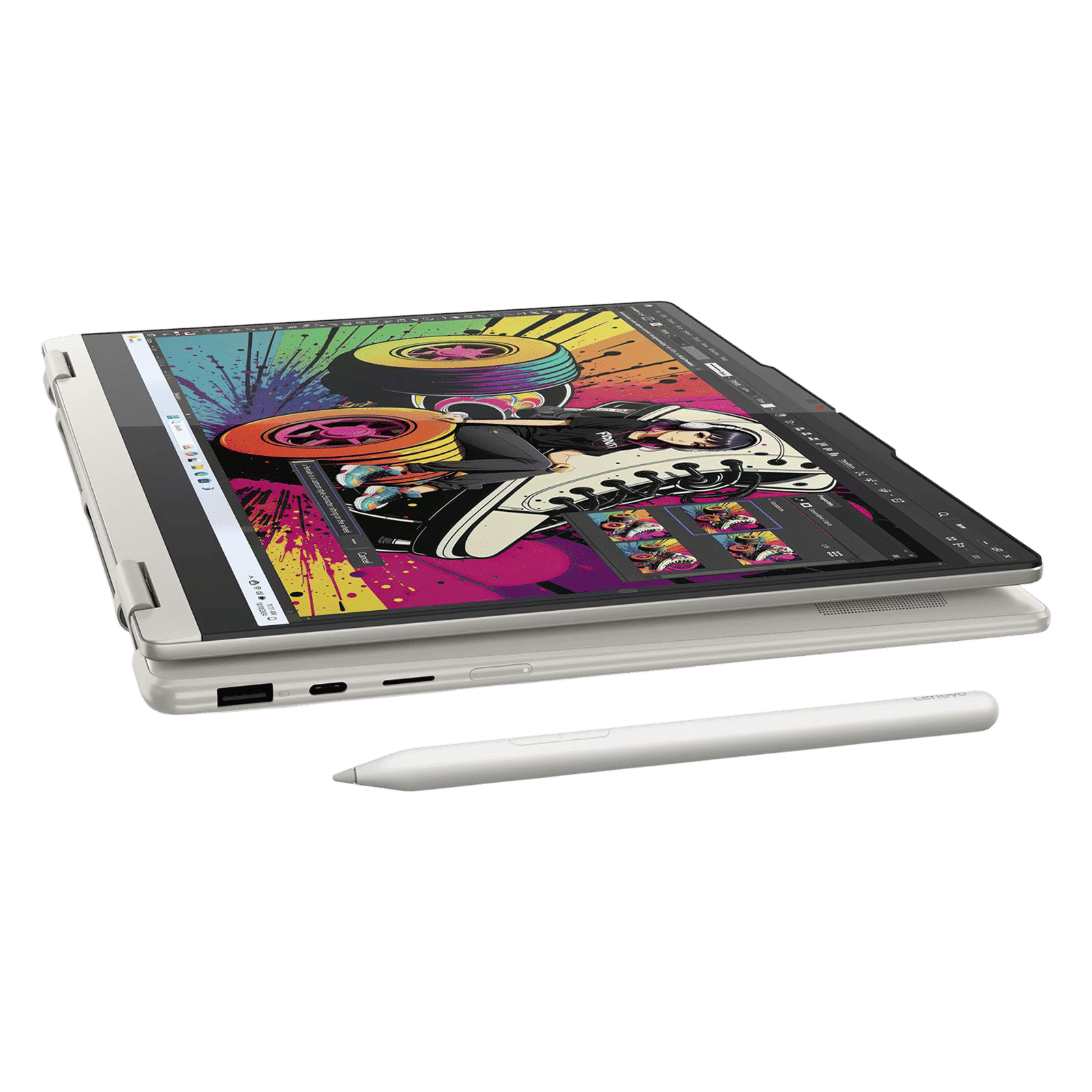 Lenovo Yoga 7 14AKP10 AMD Ryzen AI 7 350 Touchscreen 2-in-1 Laptop (32GB, 1TB SSD, Windows 11 Home, 14 inch WUXGA OLED Display, MS Office Home 2024, Seashell, 1.38 KG)_7