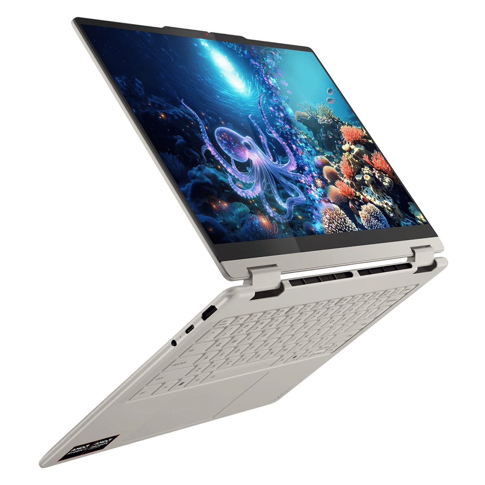 Lenovo Yoga 7 14AKP10 AMD Ryzen AI 7 350 Touchscreen 2-in-1 Laptop (32GB, 1TB SSD, Windows 11 Home, 14 inch WUXGA OLED Display, MS Office Home 2024, Seashell, 1.38 KG)_12