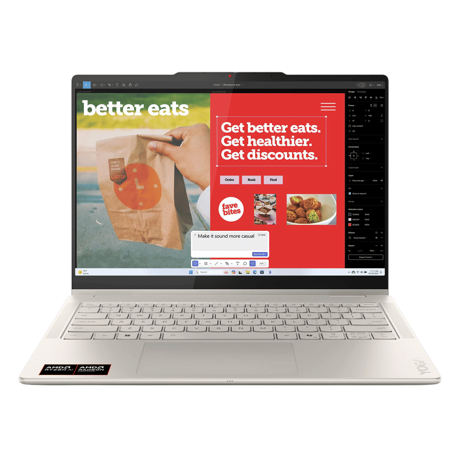 Lenovo Yoga 7 14AKP10 AMD Ryzen AI 7 350 Touchscreen 2-in-1 Laptop (32GB, 1TB SSD, Windows 11 Home, 14 inch WUXGA OLED Display, MS Office Home 2024, Seashell, 1.38 KG)_2