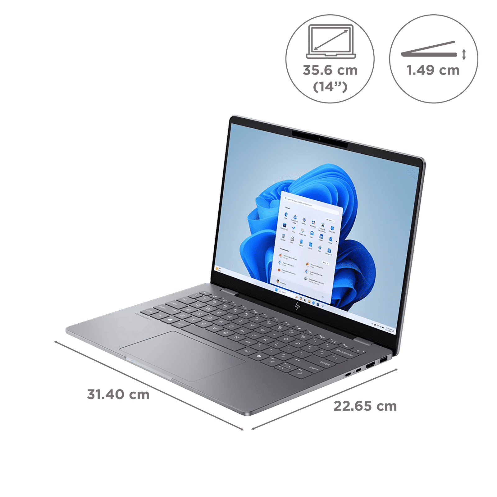 HP OmniBook 7 14-fr0116TU Intel Core Ultra 7 AI Laptop (32GB, 1TB SSD, Windows 11 Home, 14 inch 3K OLED Display, MS Office 2024, Meteor Silver Aluminum, 1.41 KG)_2