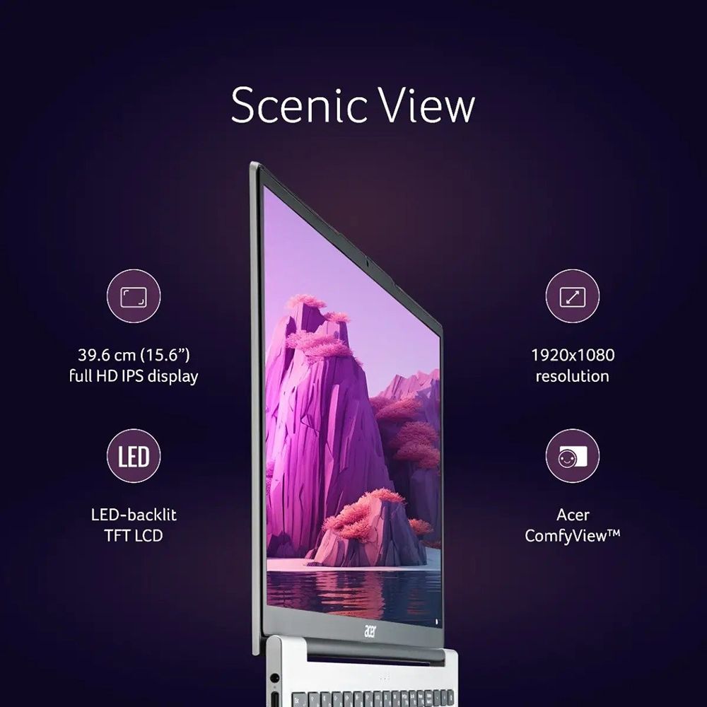 acer Aspire Lite Intel Core i5 13th Gen Thin & Light Laptop (16GB, 512GB SSD, Windows 11 Home, 15.6 inch Full HD IPS Display, MS Office, Pure Silver, 1.70 KG)_7