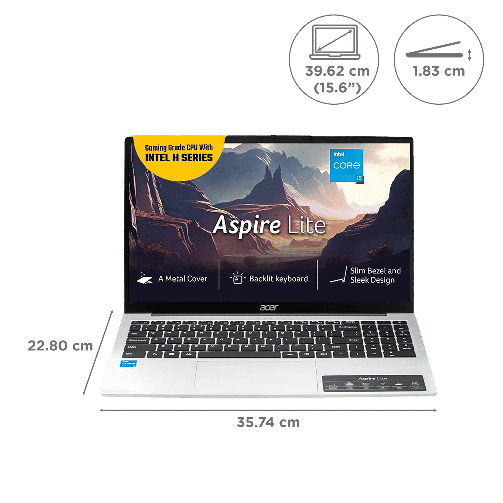 acer Aspire Lite Intel Core i5 13th Gen Thin & Light Laptop (16GB, 512GB SSD, Windows 11 Home, 15.6 inch Full HD IPS Display, MS Office, Pure Silver, 1.70 KG)_2