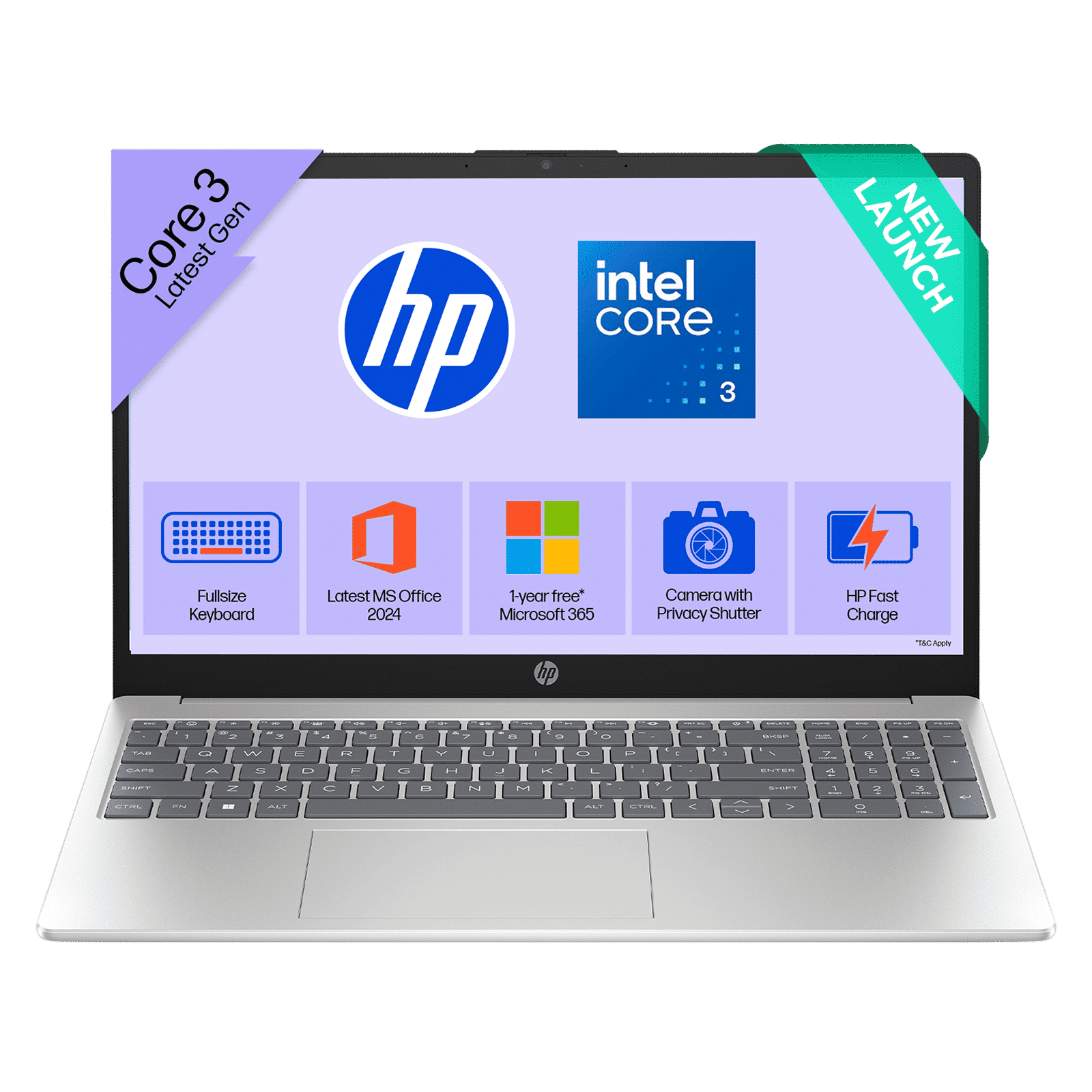 HP 15-fd1299TU Intel Core 3 100U Laptop (8GB, 512GB SSD, Windows 11 Home, 15.6 inch Full HD IPS Display, MS Office 2024, Natural Silver, 1.65 KG)_1
