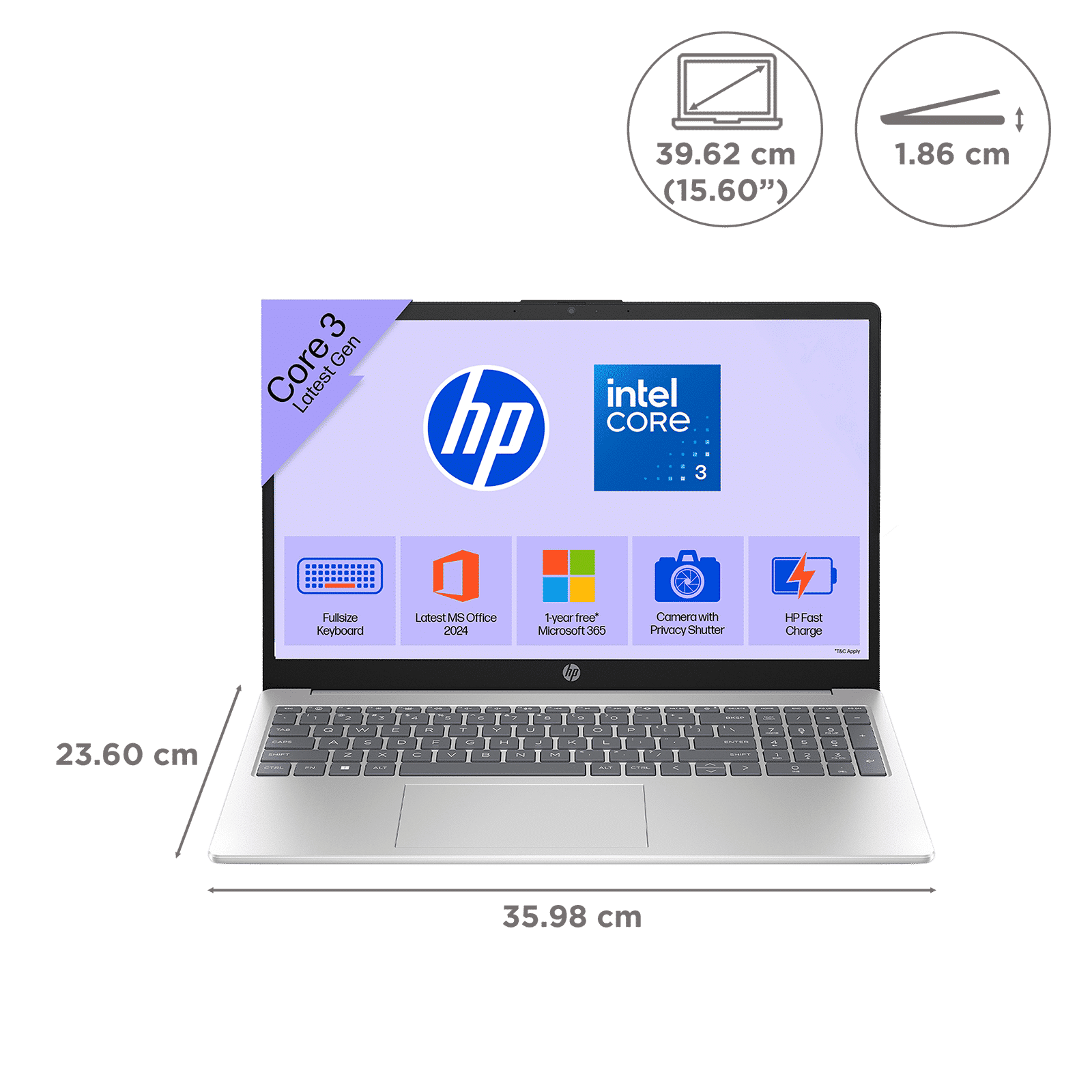 HP 15-fd1299TU Intel Core 3 100U Laptop (8GB, 512GB SSD, Windows 11 Home, 15.6 inch Full HD IPS Display, MS Office 2024, Natural Silver, 1.65 KG) HP 15-fd1299TU Intel Core 3 100U Laptop (8GB, 512GB SSD, Windows 11 Home, 15.6 inch Full HD IPS Display, MS Office 2024, Natural Silver, 1.65 KG)_2