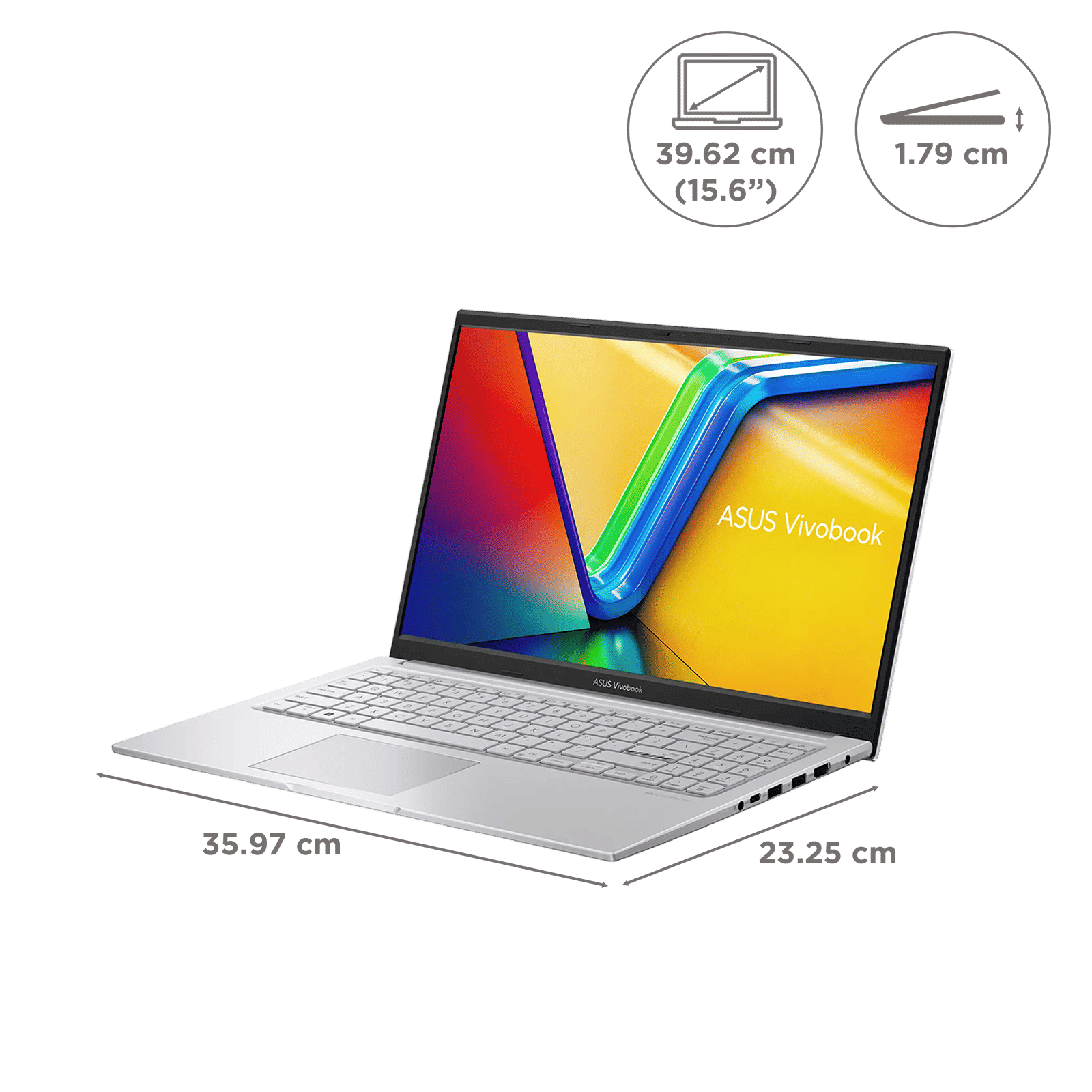 ASUS Vivobook 15 X1504VA-D5321WS Intel Core i3 13th Gen Thin & Light Laptop (8GB RAM, 512GB SSD ROM, Windows 11 Home, 15.6 inch Full HD IPS Display, MS Office Home 2024, Cool Silver, 1.50 KG)_2