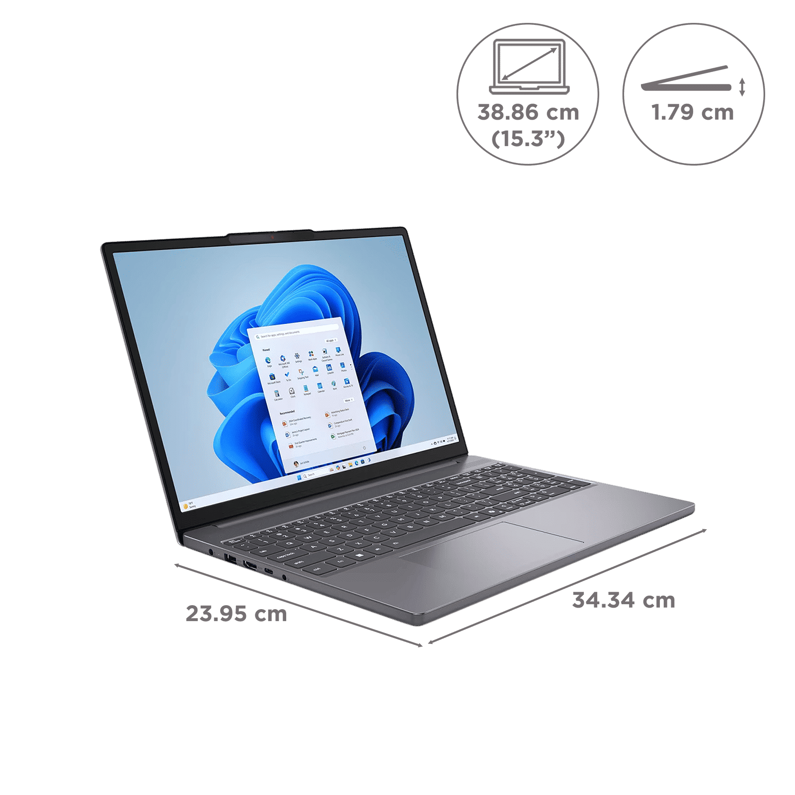 Lenovo IdeaPad Slim 3 15IRH10 Intel Core i7 13th Gen Laptop (16GB, 512GB SSD, Windows 11 Home, 15.3 inch WUXGA IPS Display, MS Office Home 2024, Luna Grey, 1.59 KG)_2